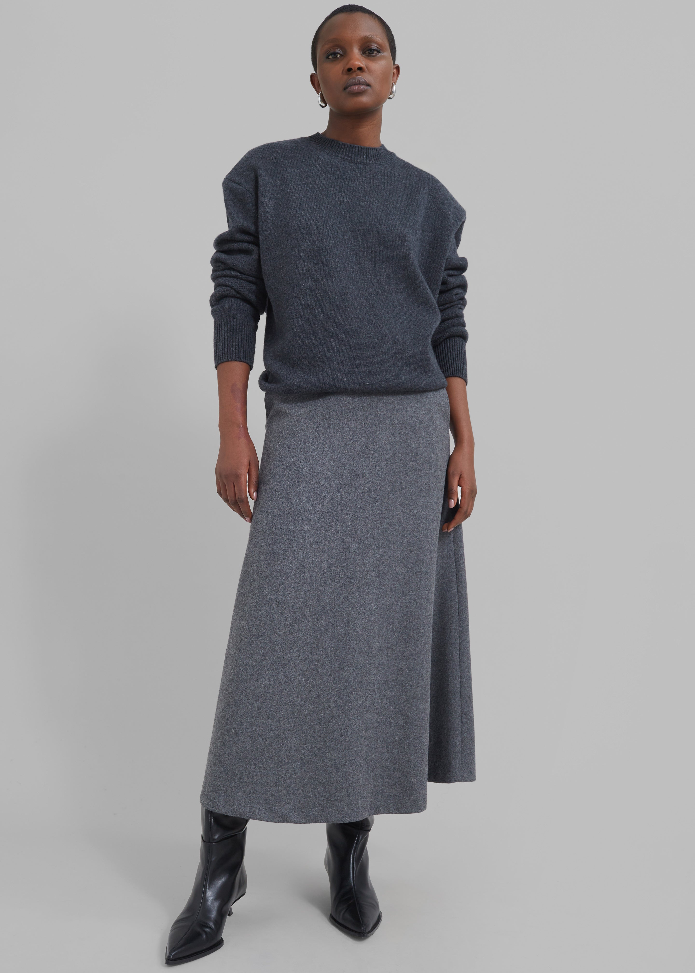 Arabella Midi Skirt - Grey – Frankie Shop Europe