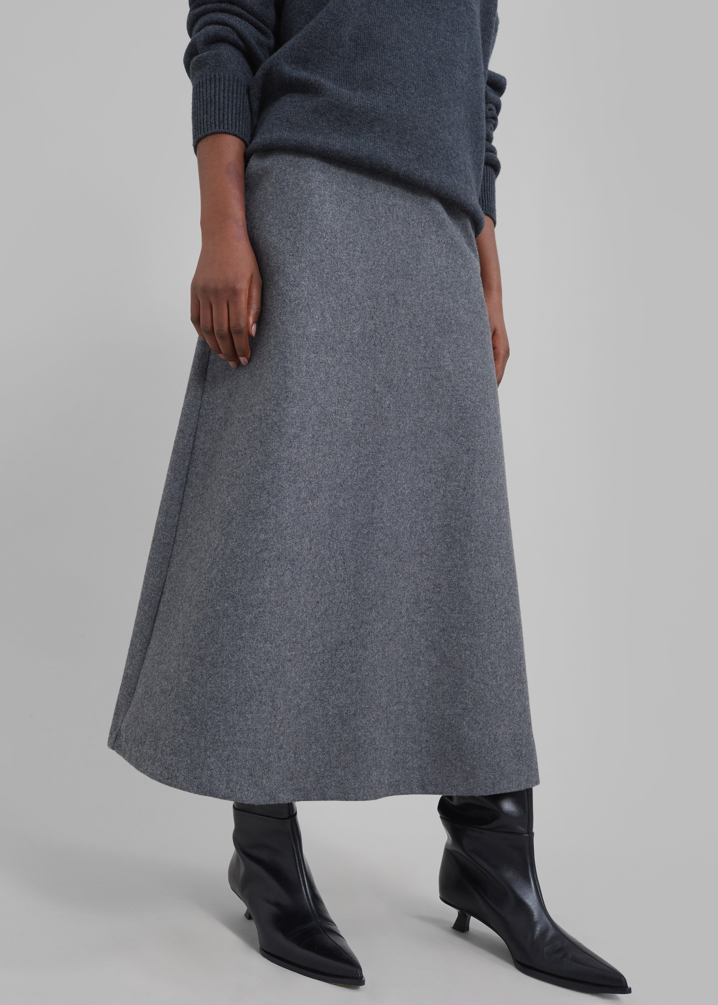 Arabella Midi Skirt - Grey - 2