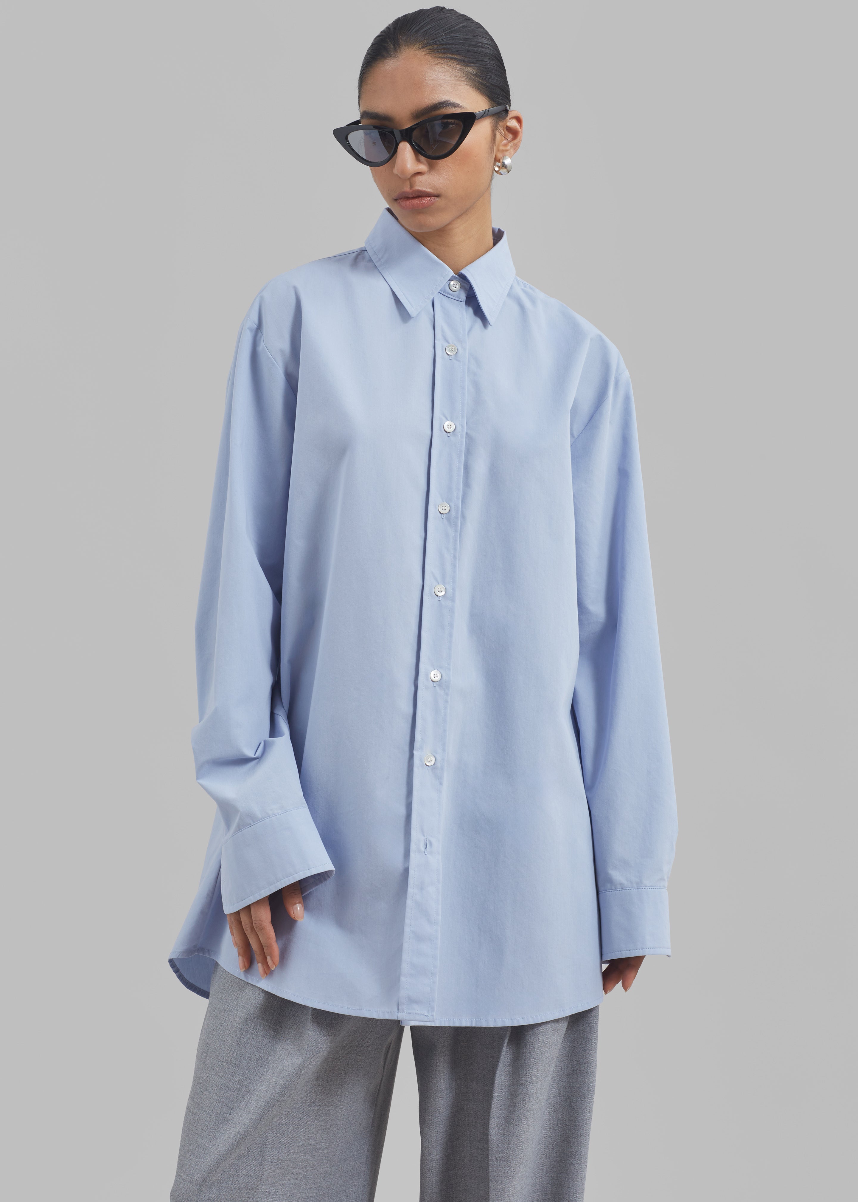 Archie Shirt Dress - Light Blue - 10