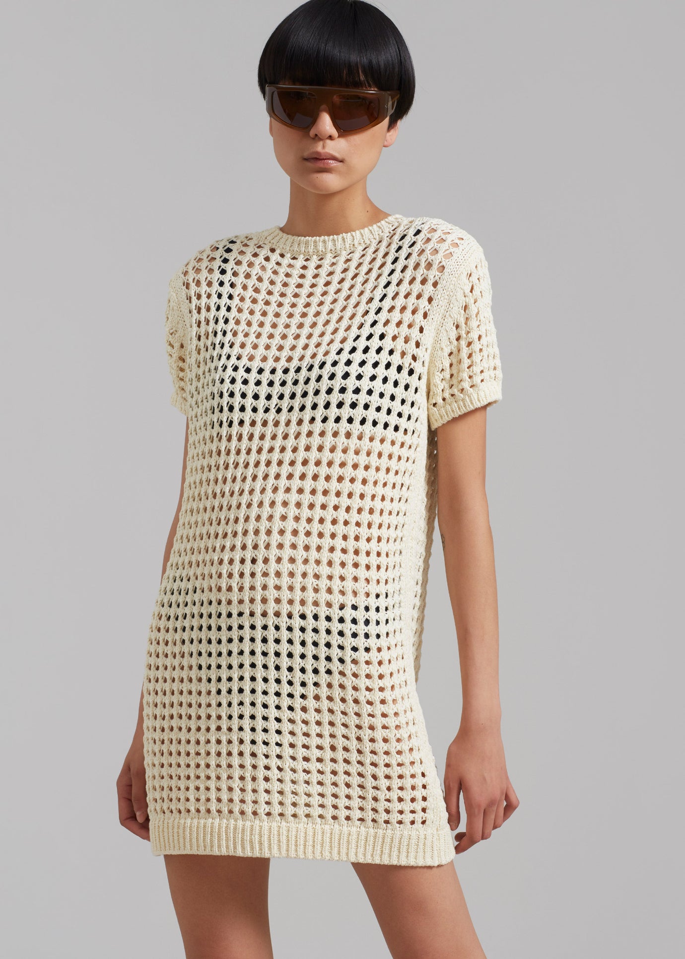 Ari Knit Mini Dress - Cream