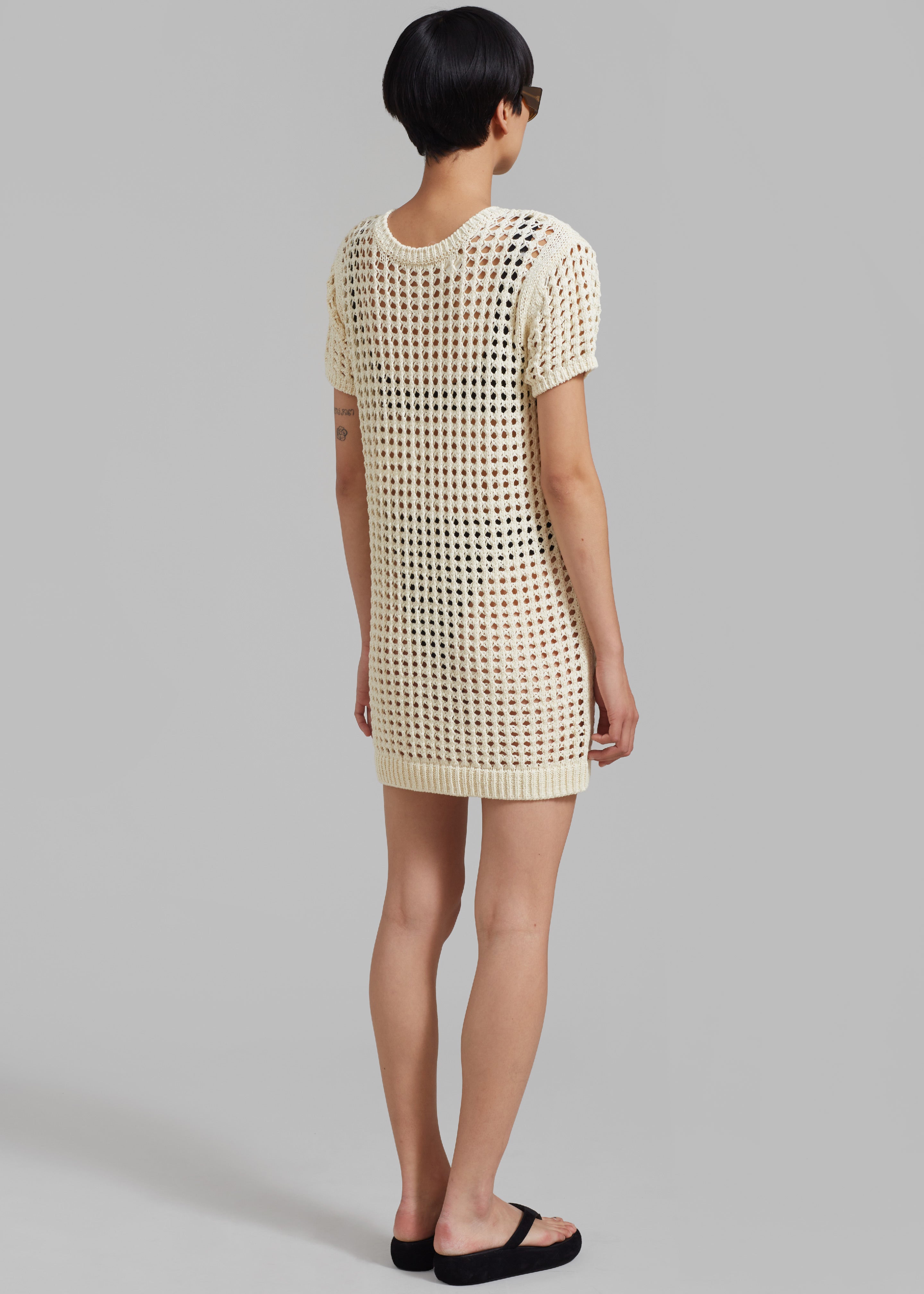 Ari Knit Mini Dress - Cream - 8