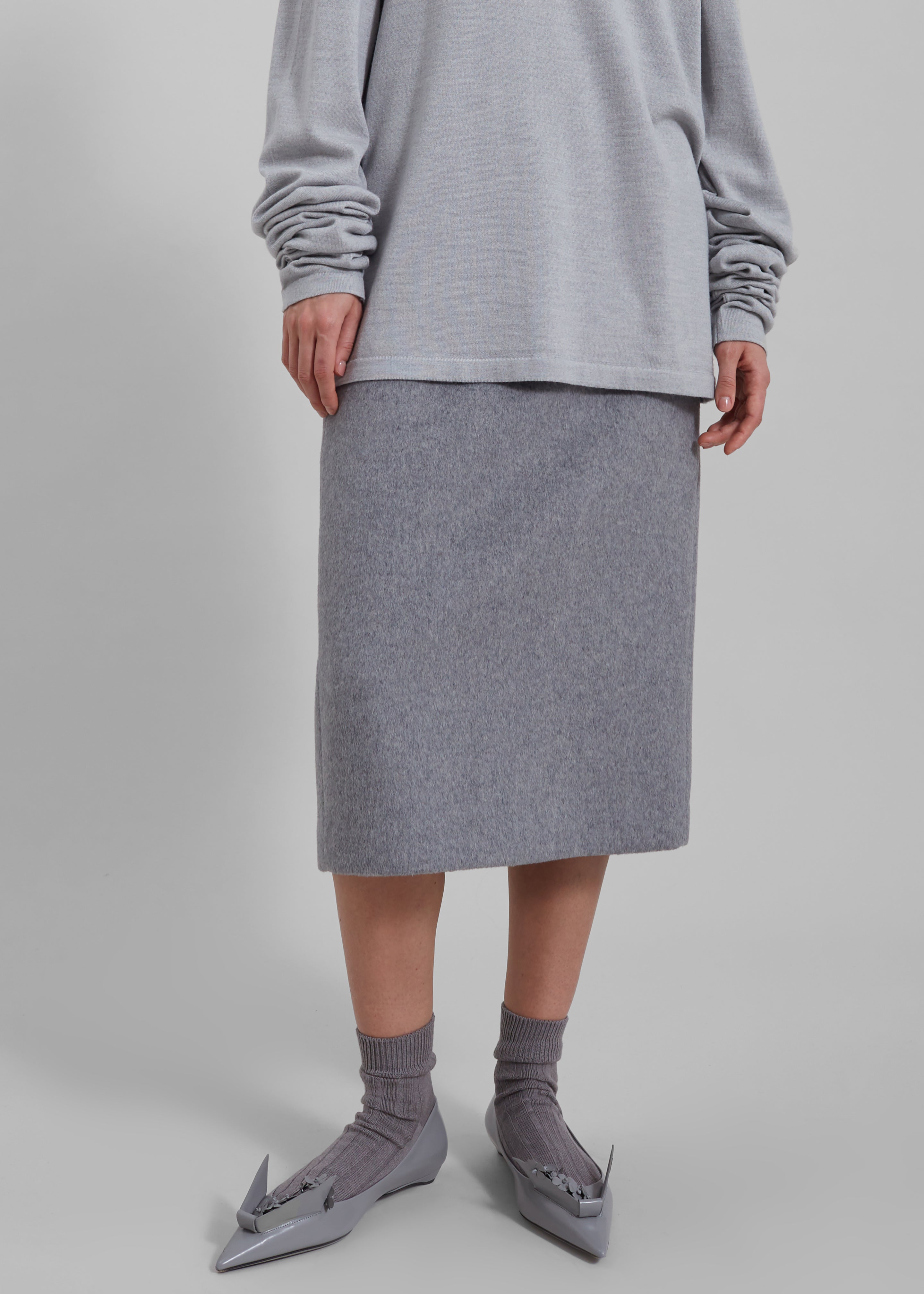 Arley Midi Skirt - Light Grey - 2