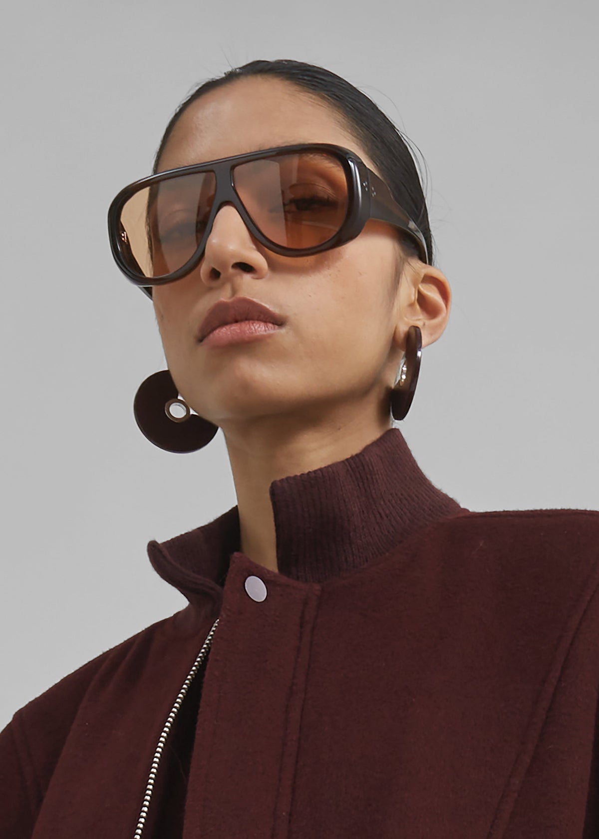 Arley Oversized Bomber - Burgundy - 4