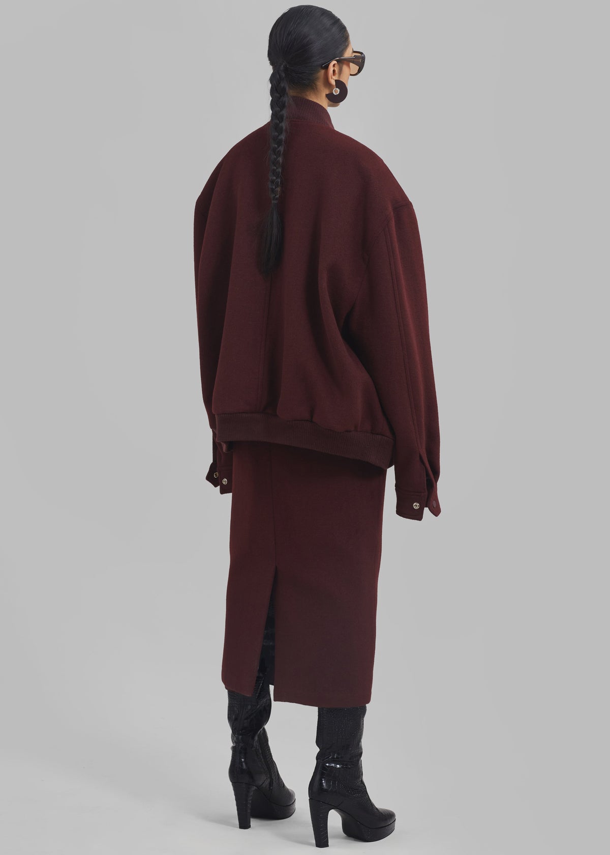 Arley Oversized Bomber - Burgundy - 9