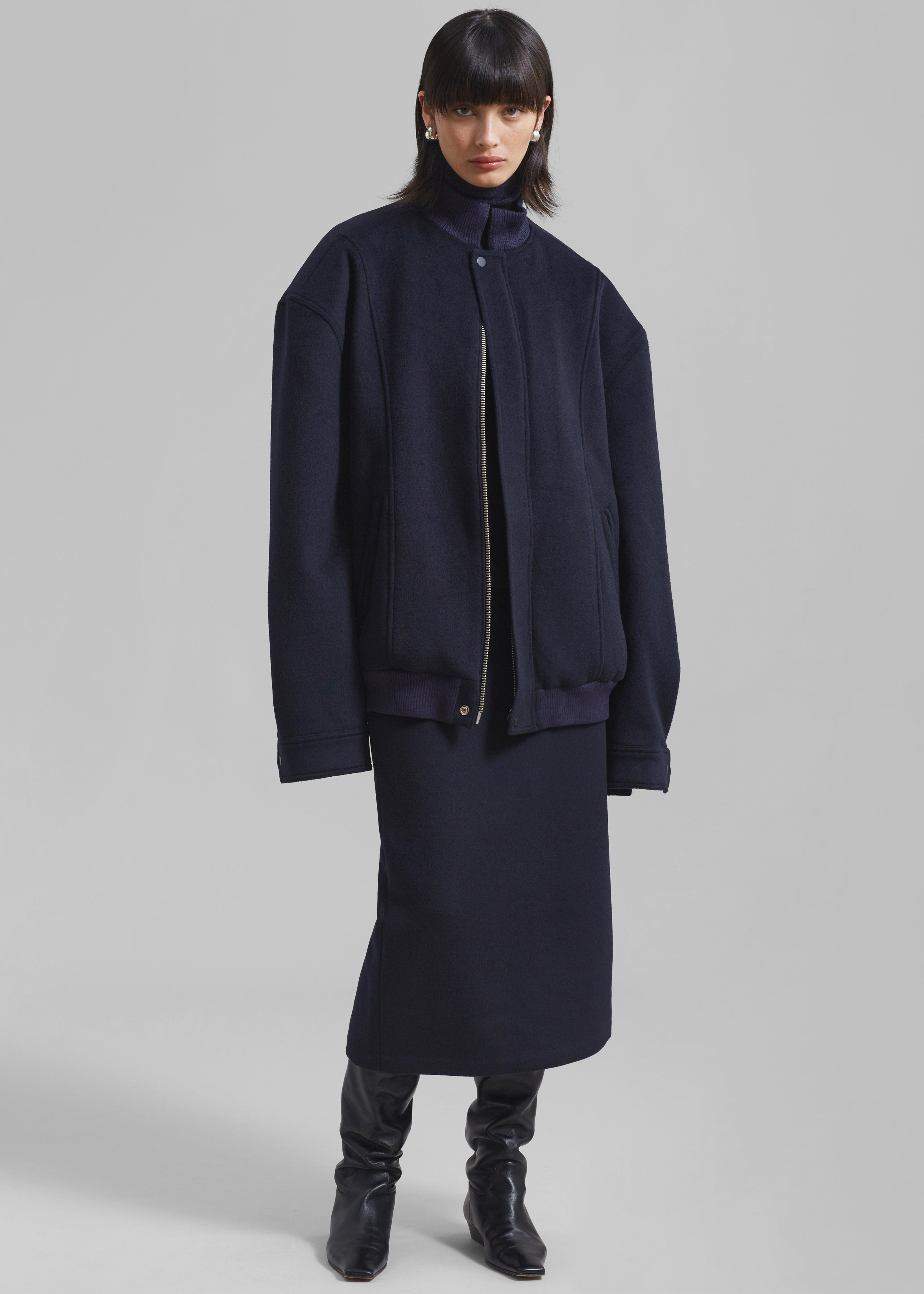 Arley Oversized Bomber - Navy - 6