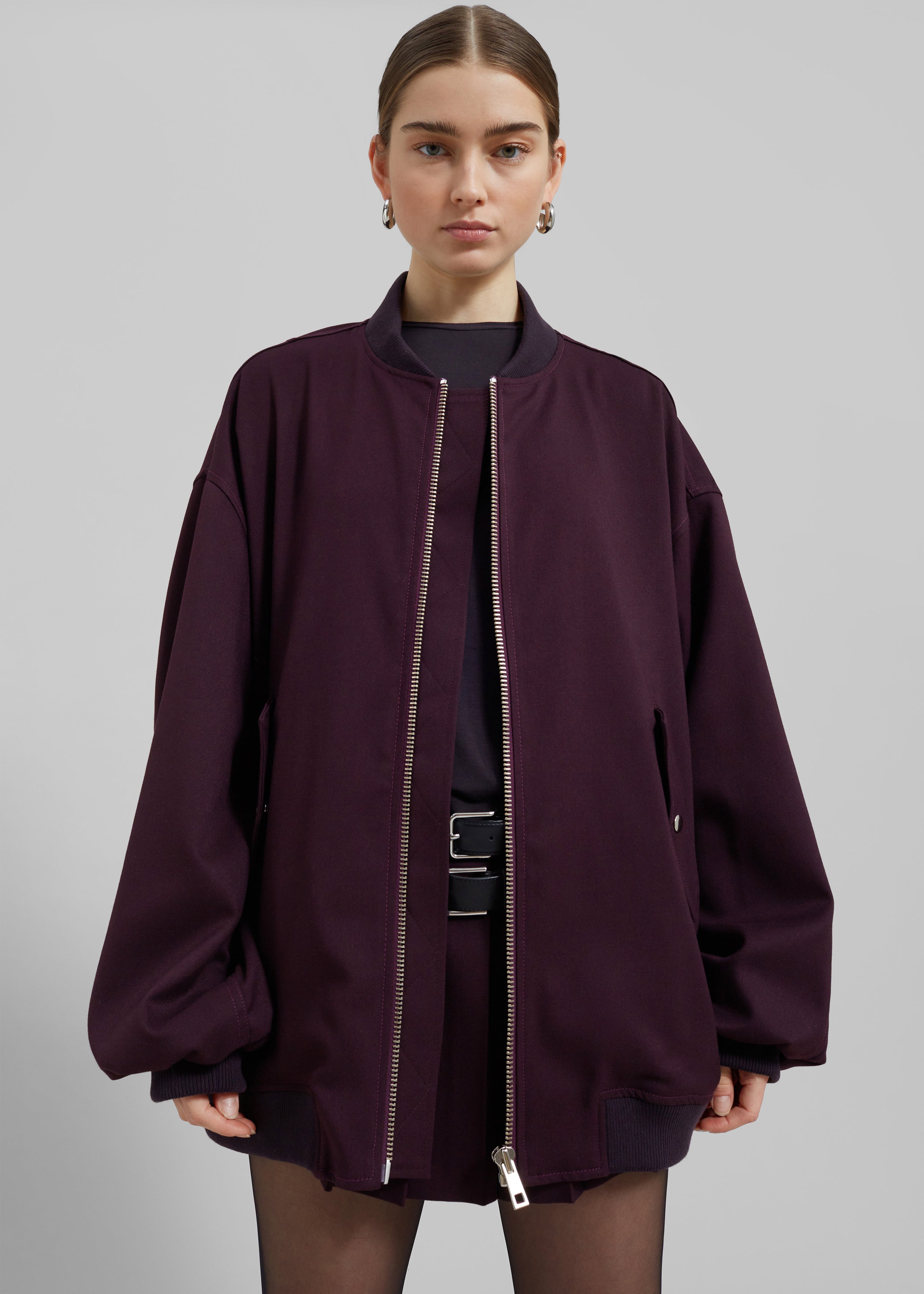 Astra Bomber Jacket - Burgundy - 5