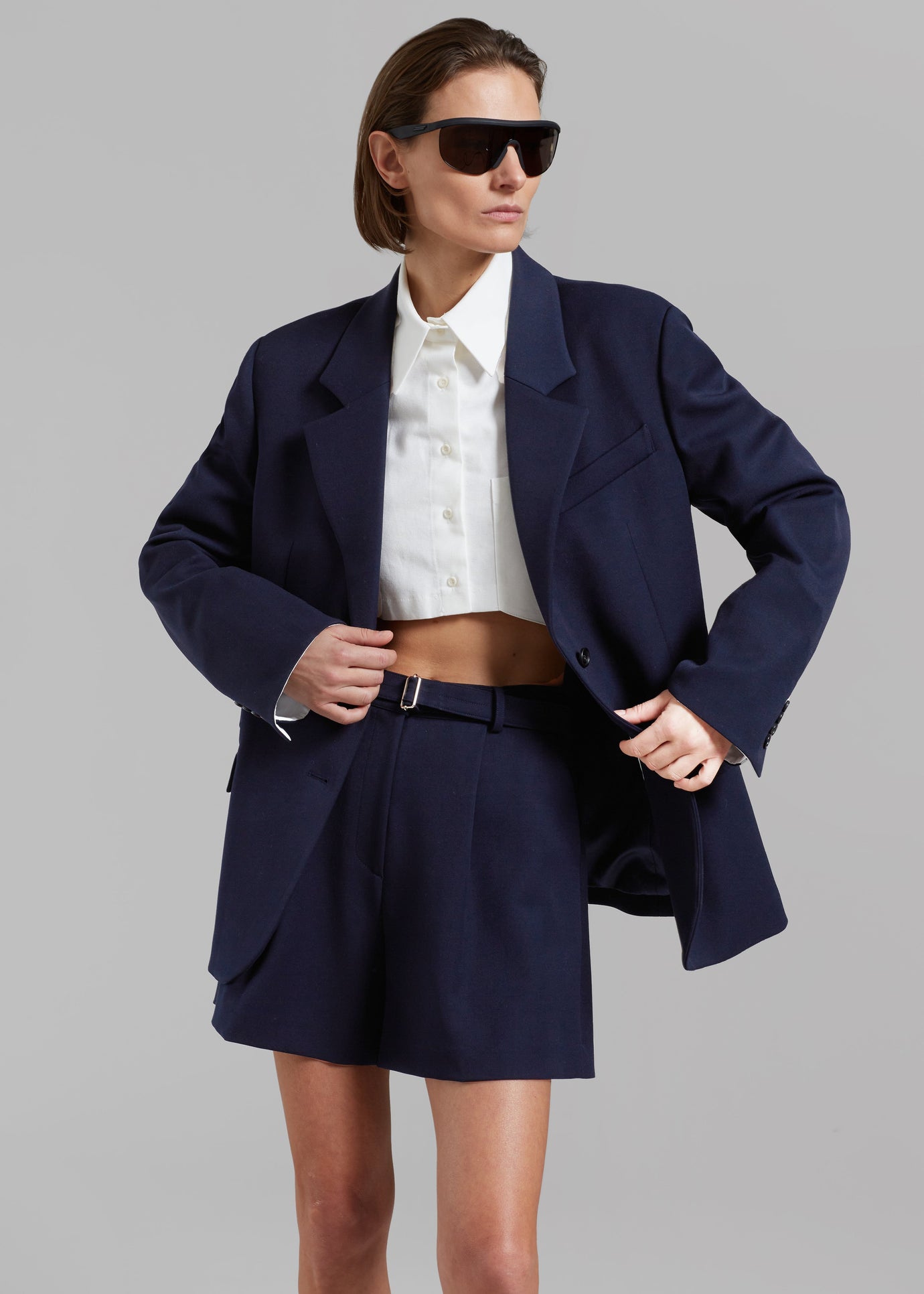 Avalon Belted Shorts - Navy