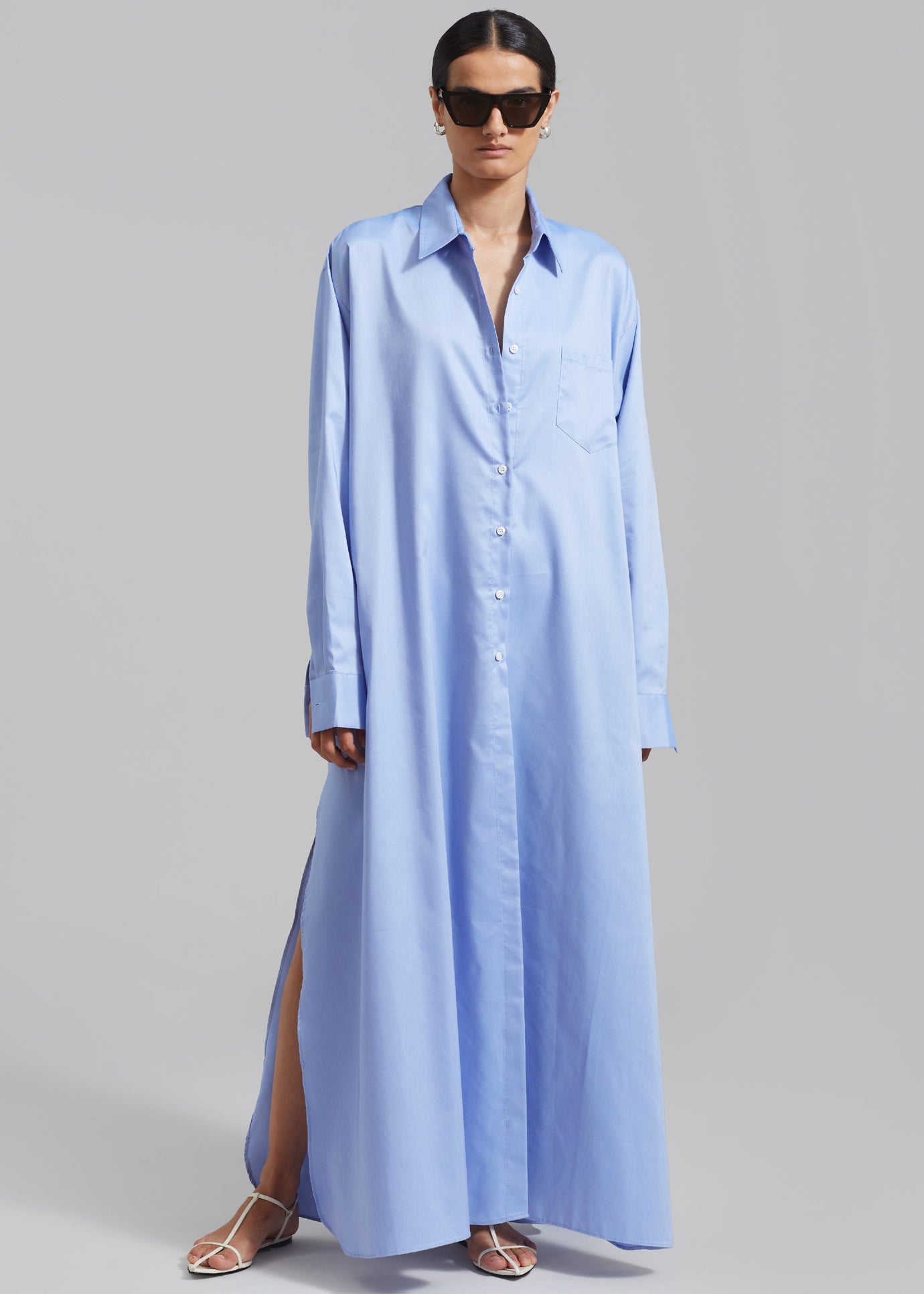 Avery Shirt Dress - Blue