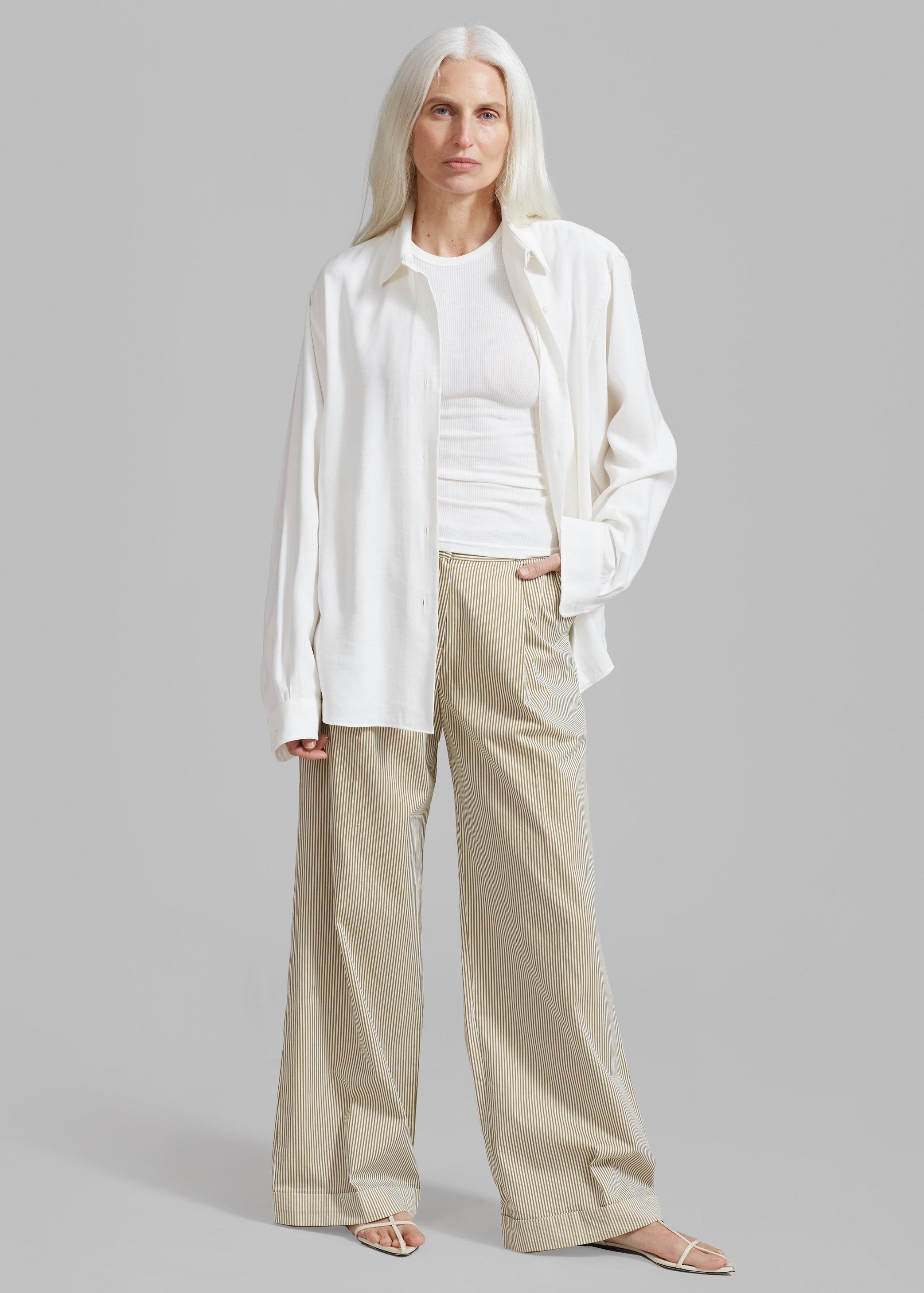 Shop the look image for Addison Pants - Khaki Stripe