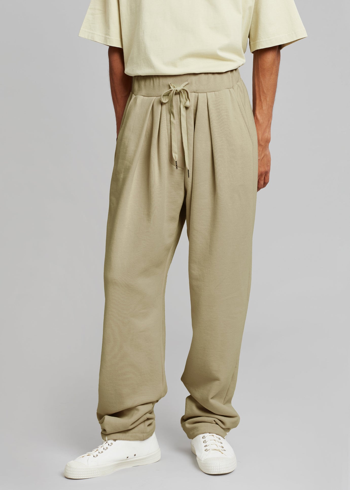 Alec Pleated Jogger Pants - Olive - 1
