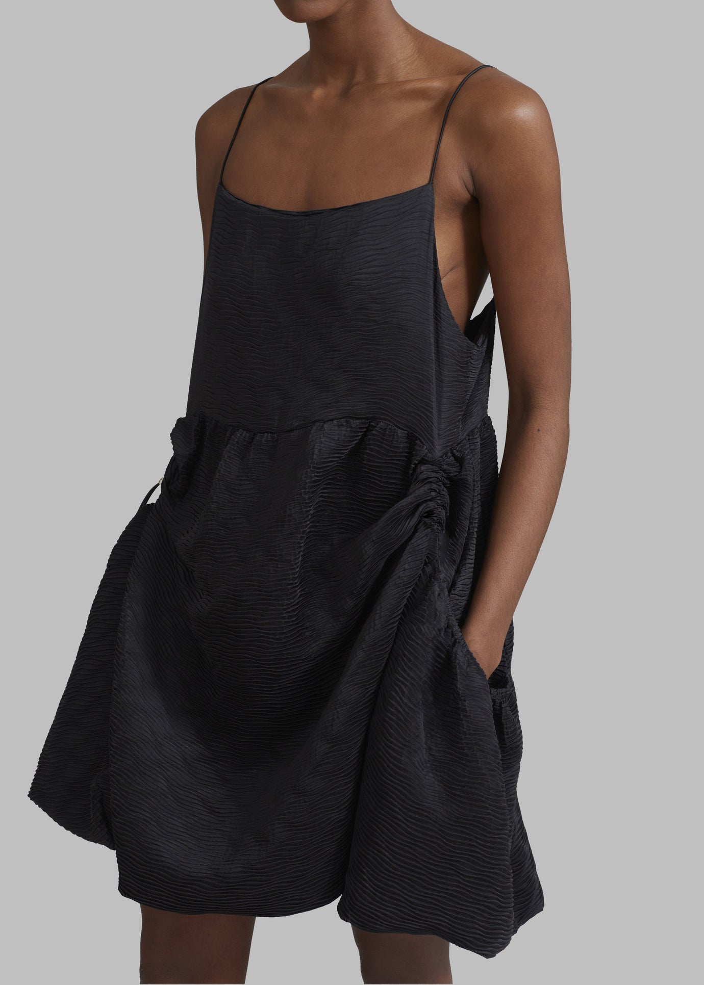 Alisa Pocket Mini Dress - Black - 1