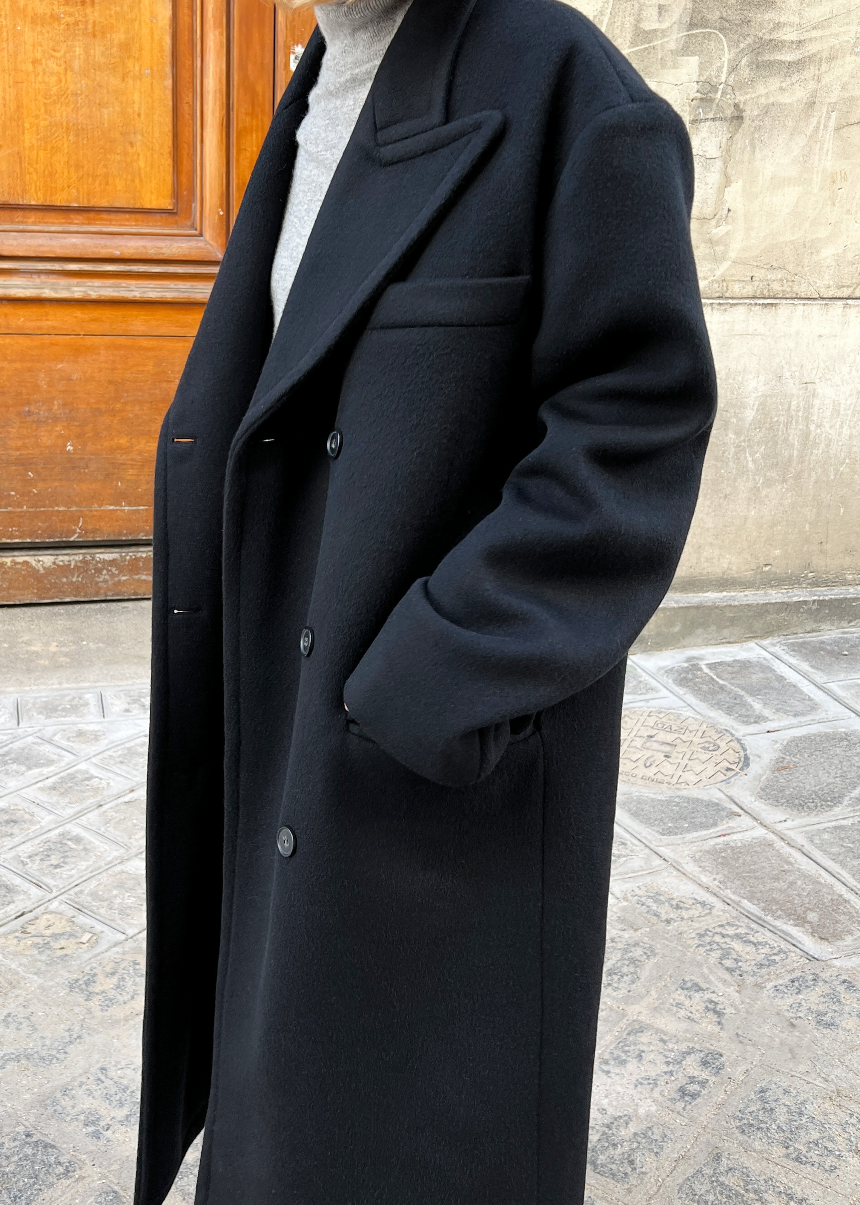 Anya Oversized Coat - Black - 6