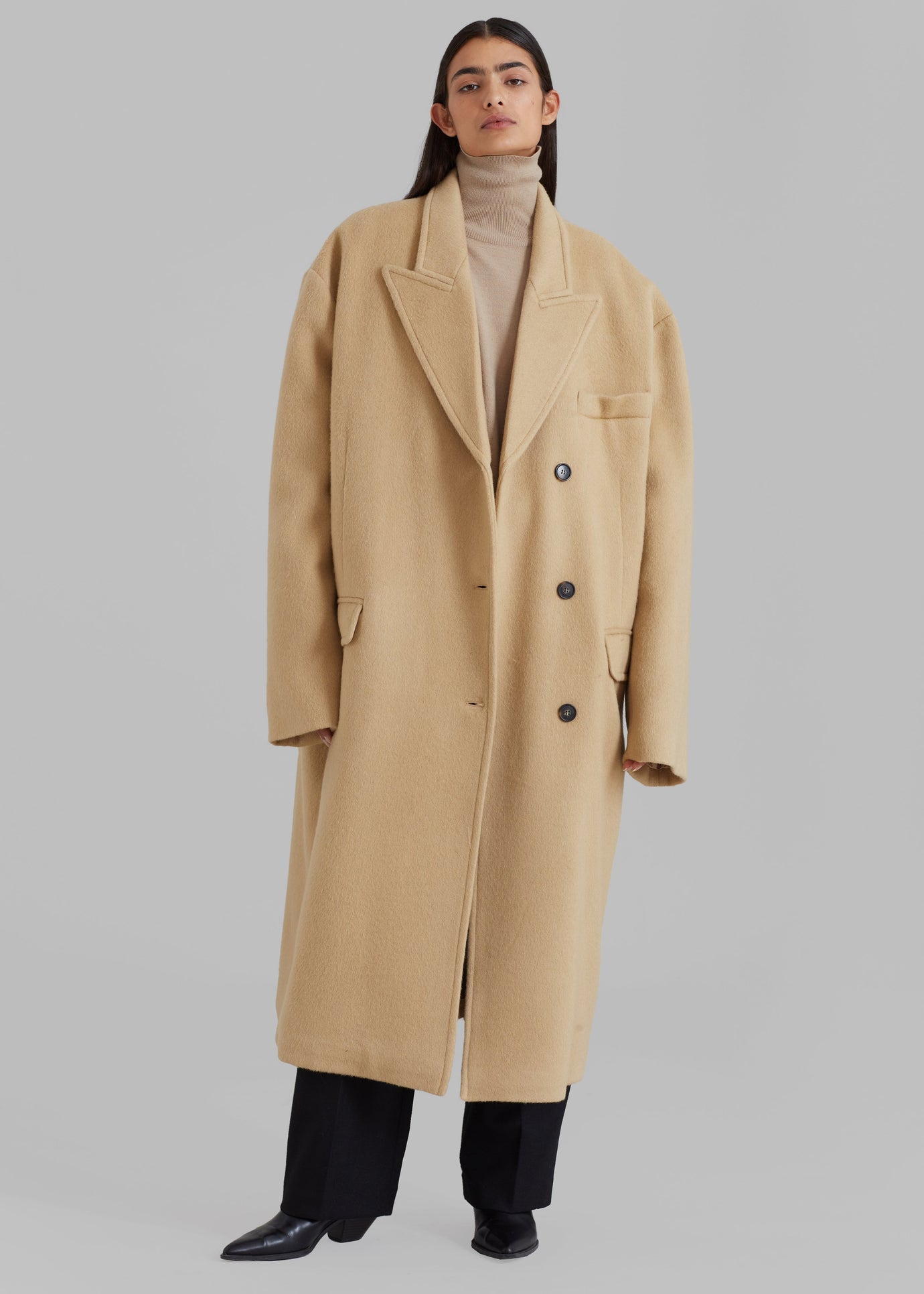 Anya Oversized Coat - Camel - 1
