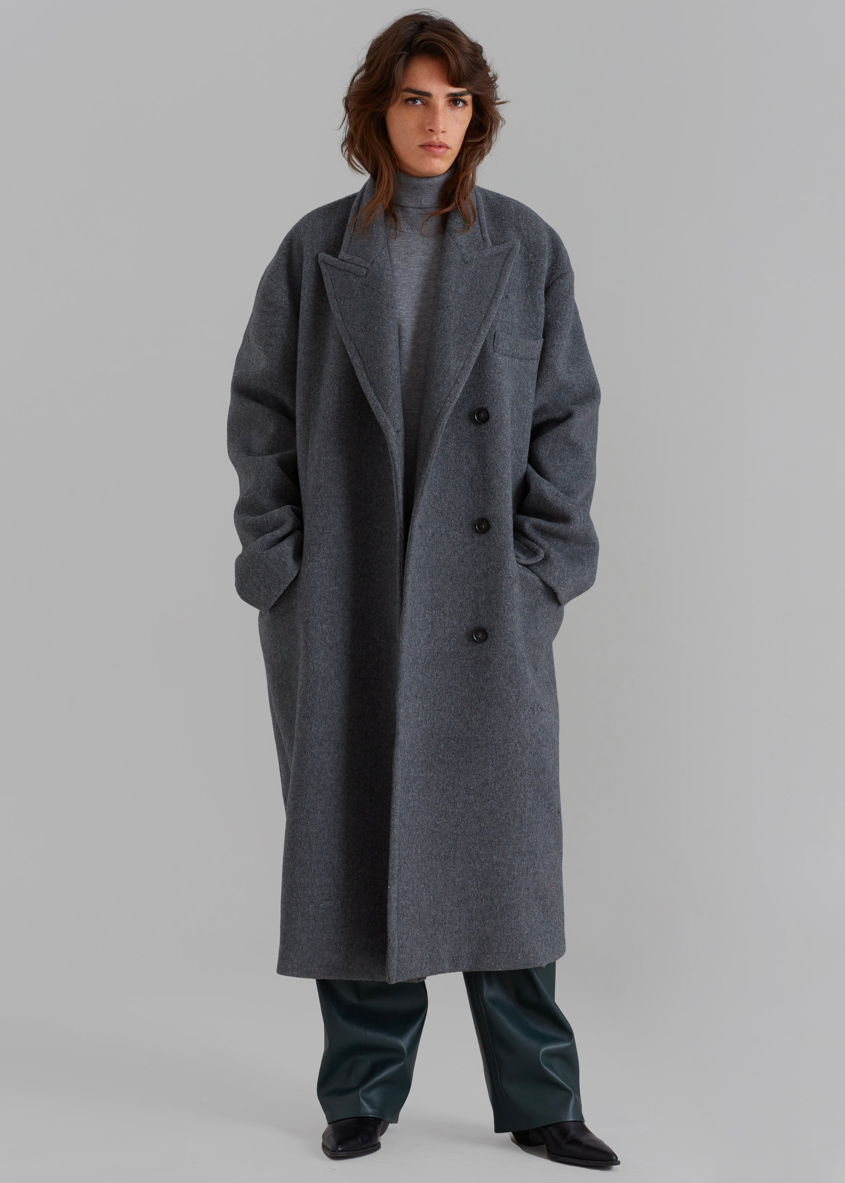 Anya Oversized Coat - Charcoal – Frankie Shop Europe