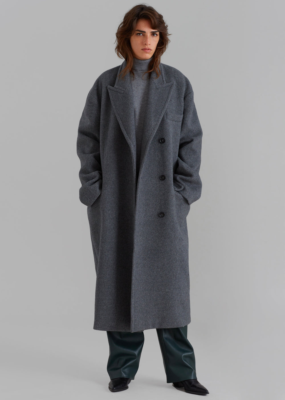 Anya Oversized Coat - Charcoal - 1