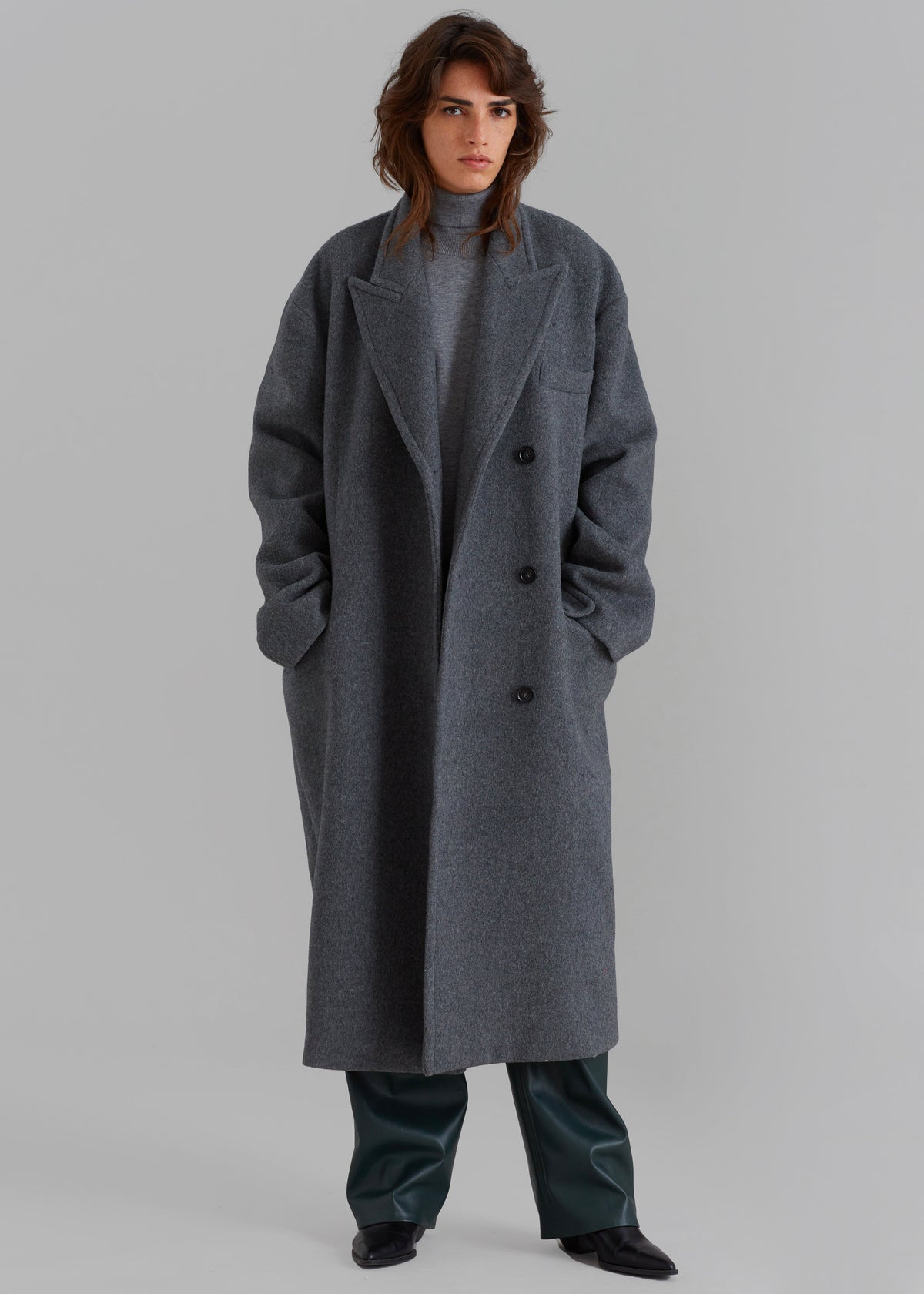 Anya Oversized Coat - Charcoal - 2
