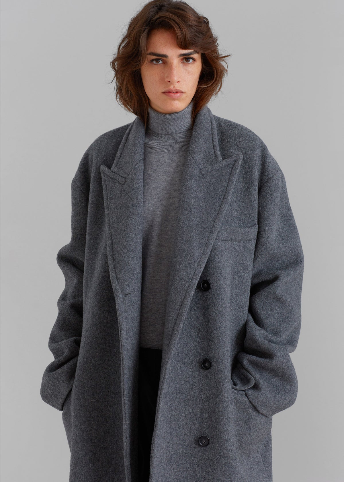 Anya Oversized Coat - Charcoal - 5