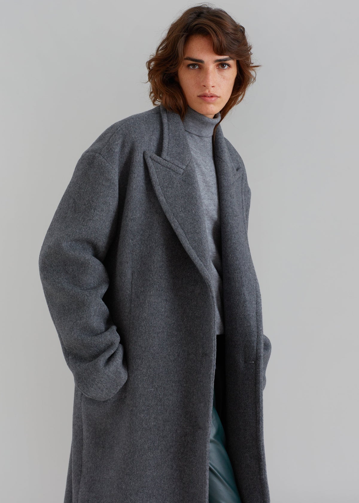 Anya Oversized Coat - Charcoal - 3