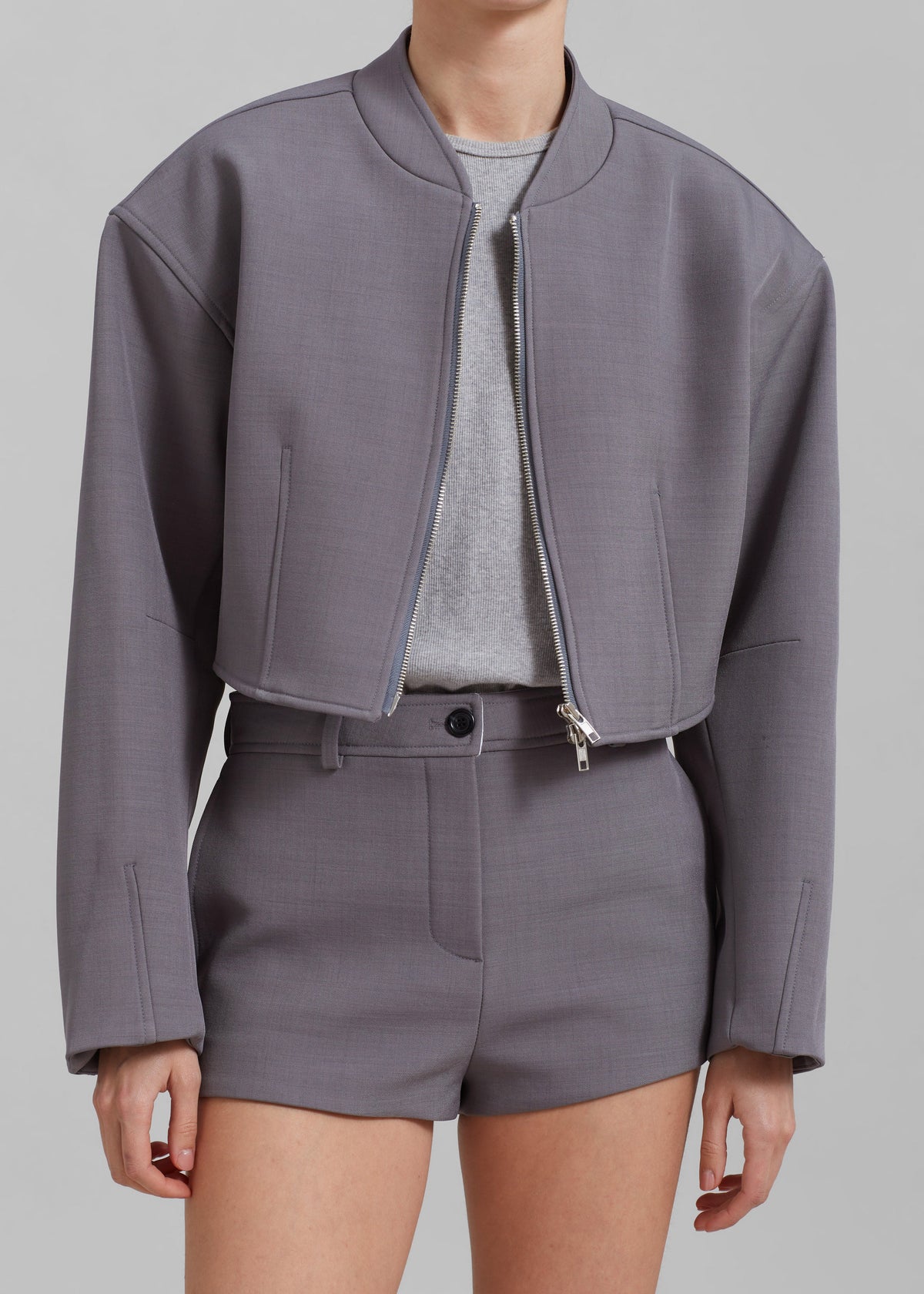 Banks Cropped Jacket - Grey - 4