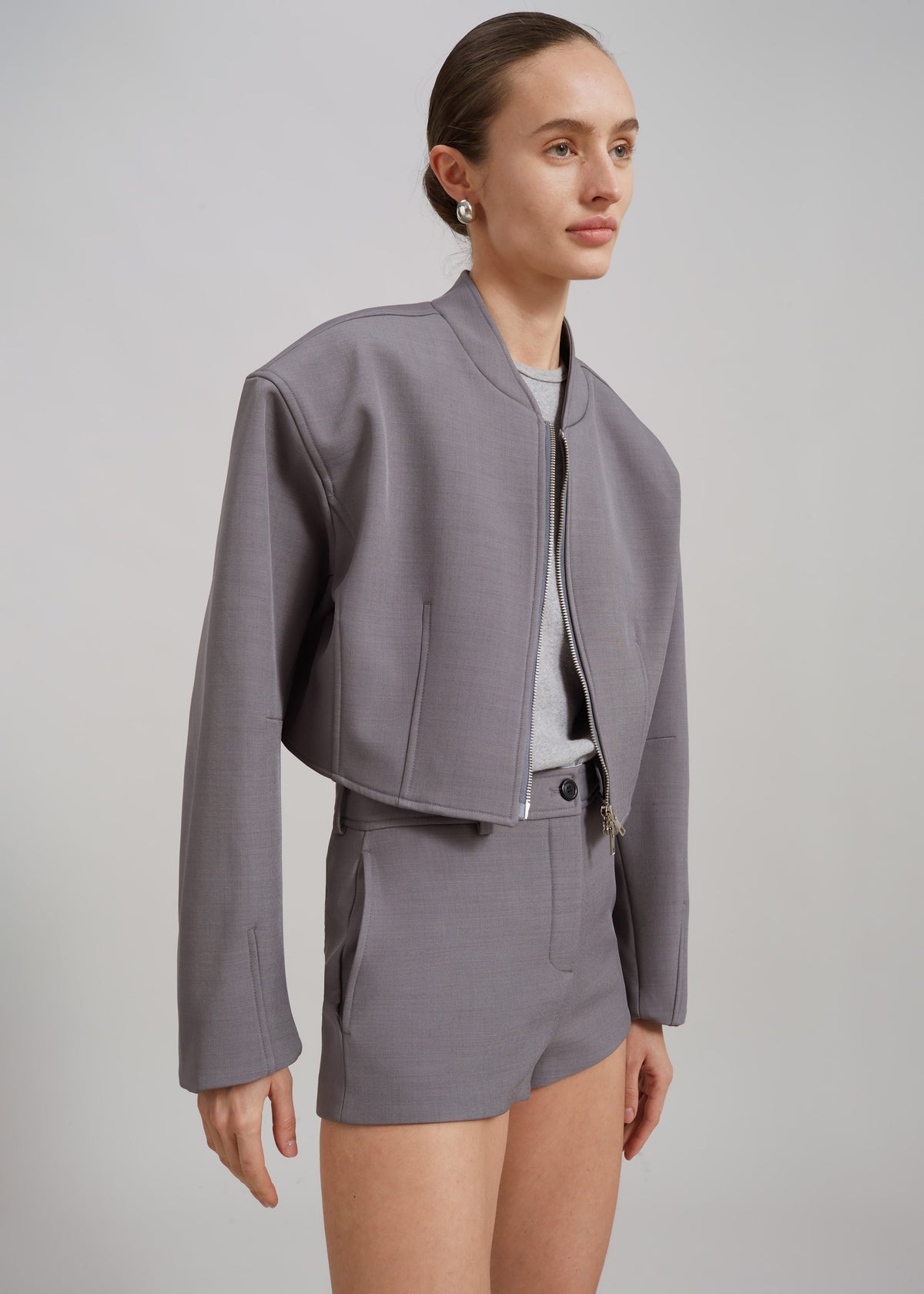 Banks Cropped Jacket - Grey - 5