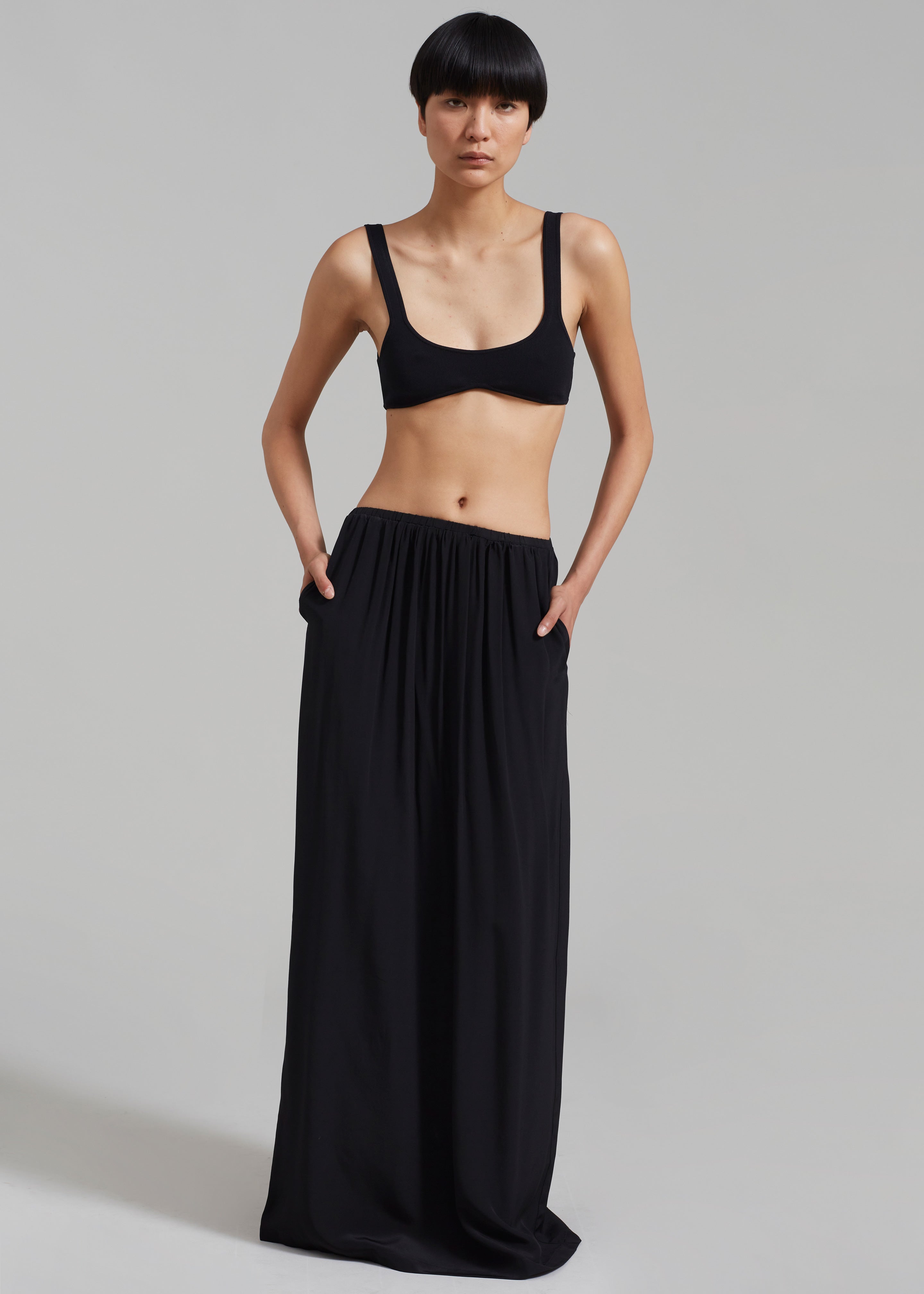 Beare Park Silk Elastic Waist Skirt - Black - 4