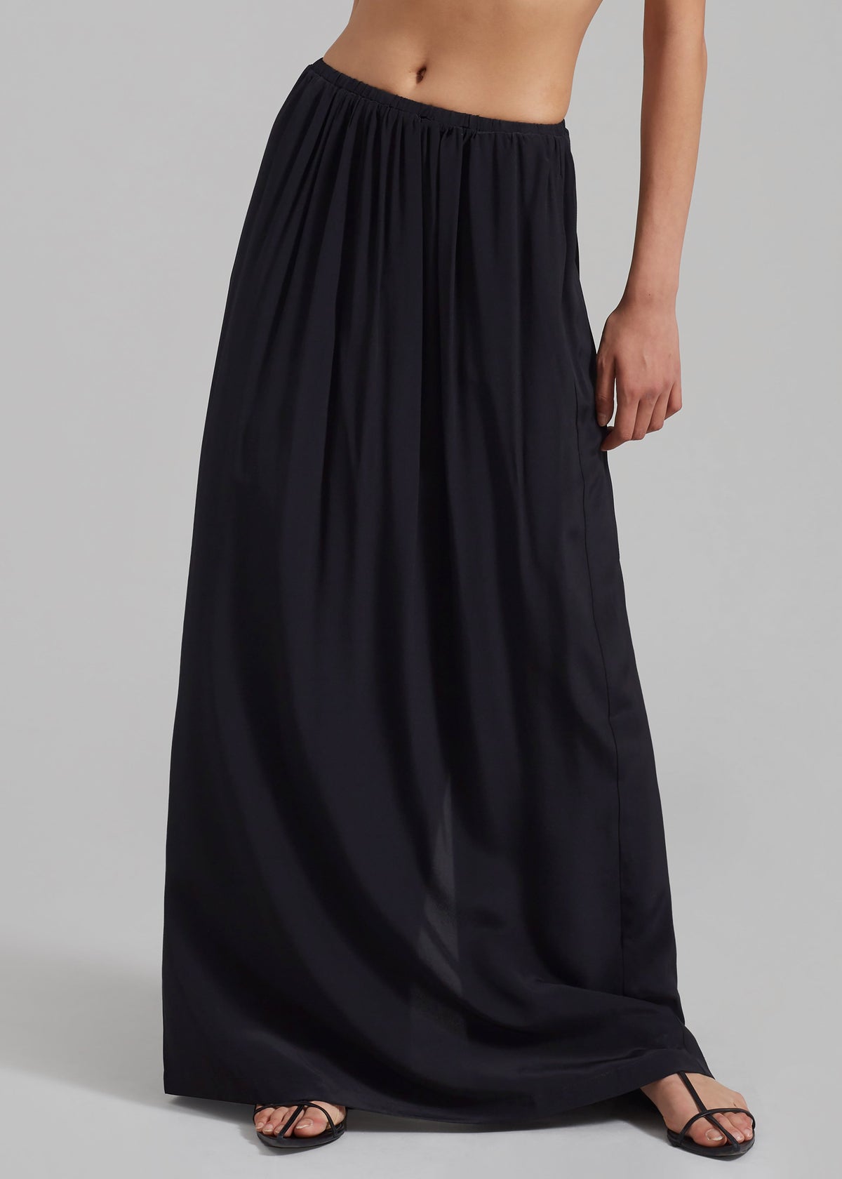 Beare Park Silk Elastic Waist Skirt - Black - 3