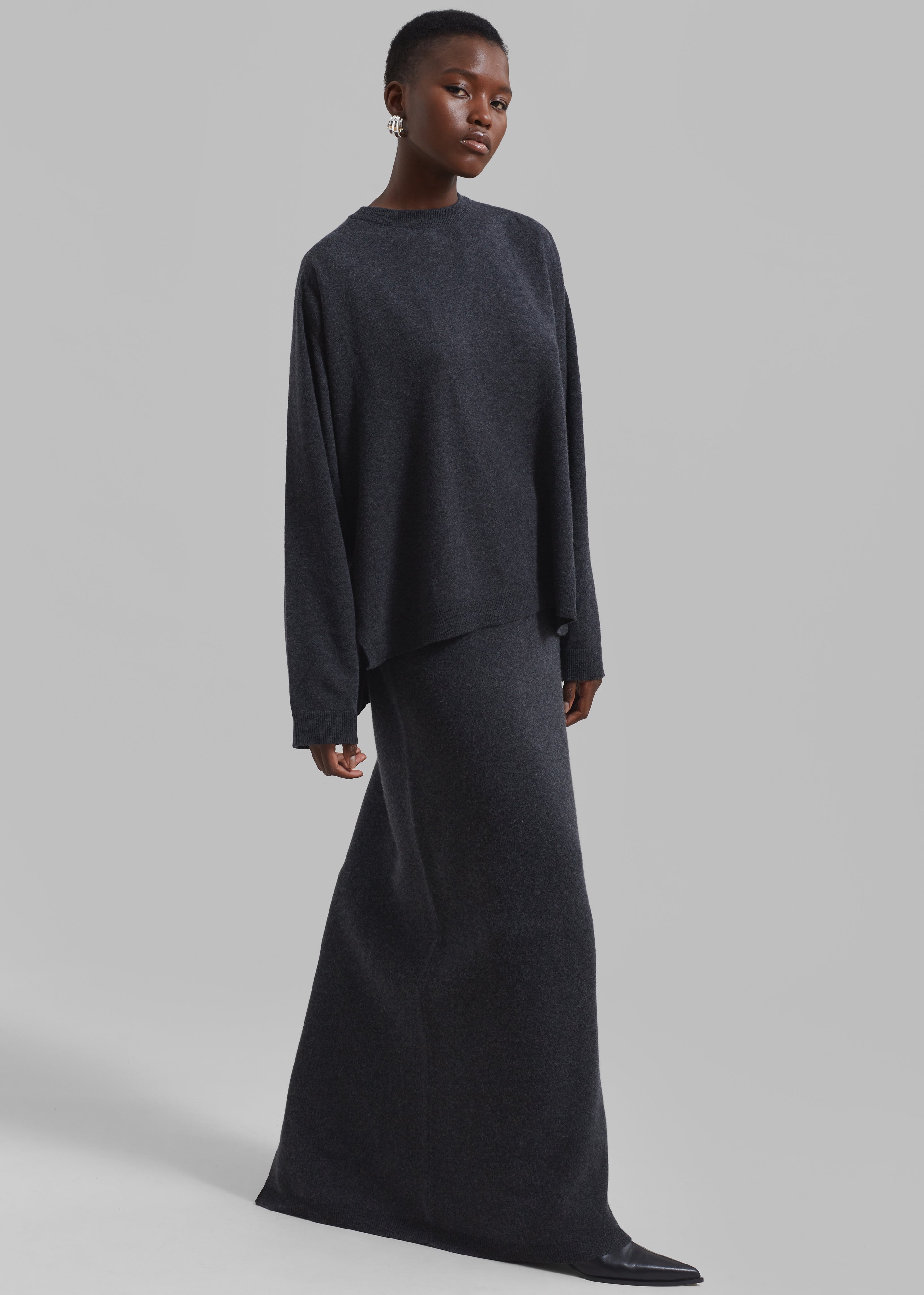 Bellamy Wool Skirt - Charcoal – Frankie Shop Europe