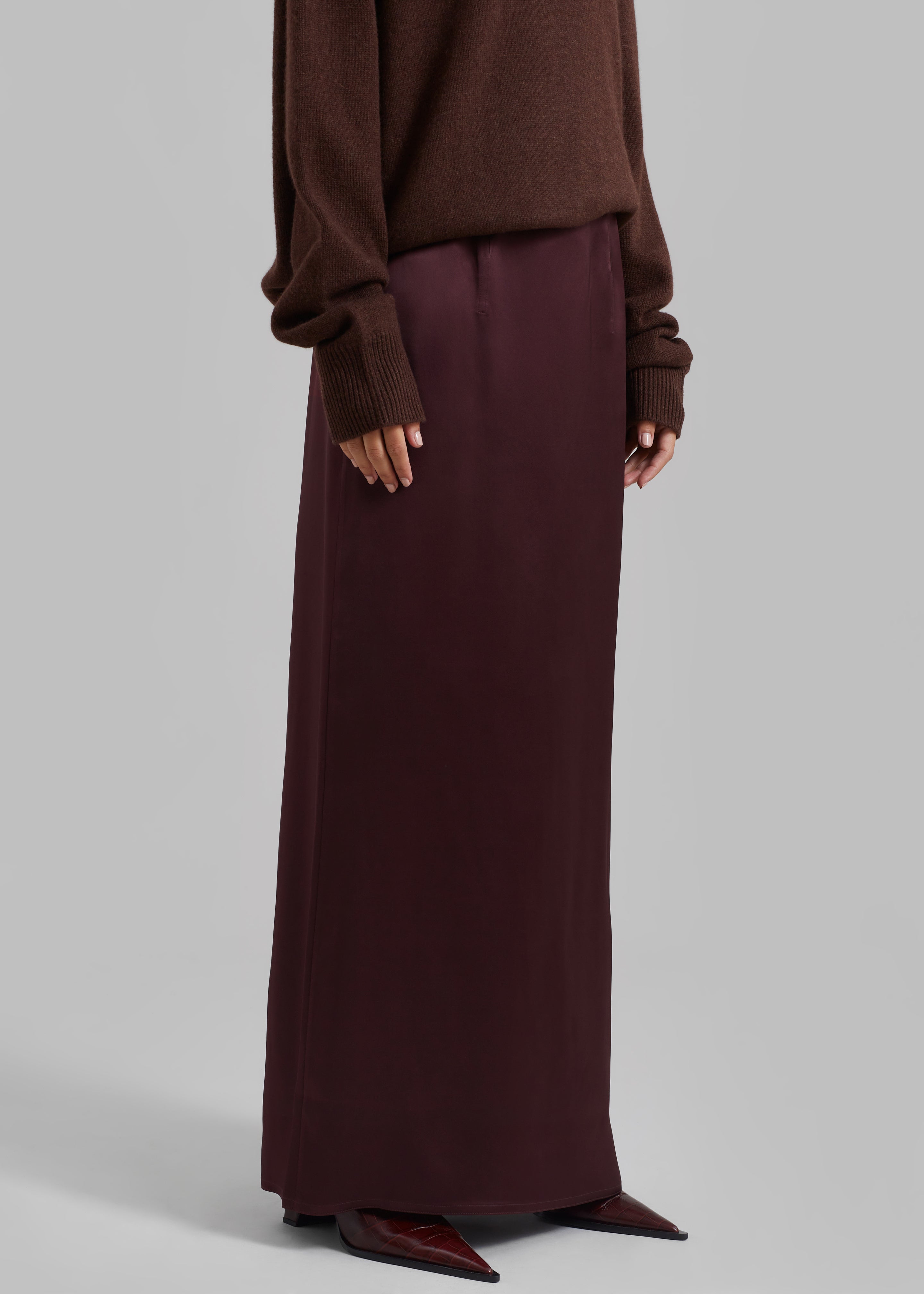Bevza Ankle Length Skirt - Burgundy Brown - 6