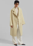 Bevza Buckled Wool Coat - Sand Beige