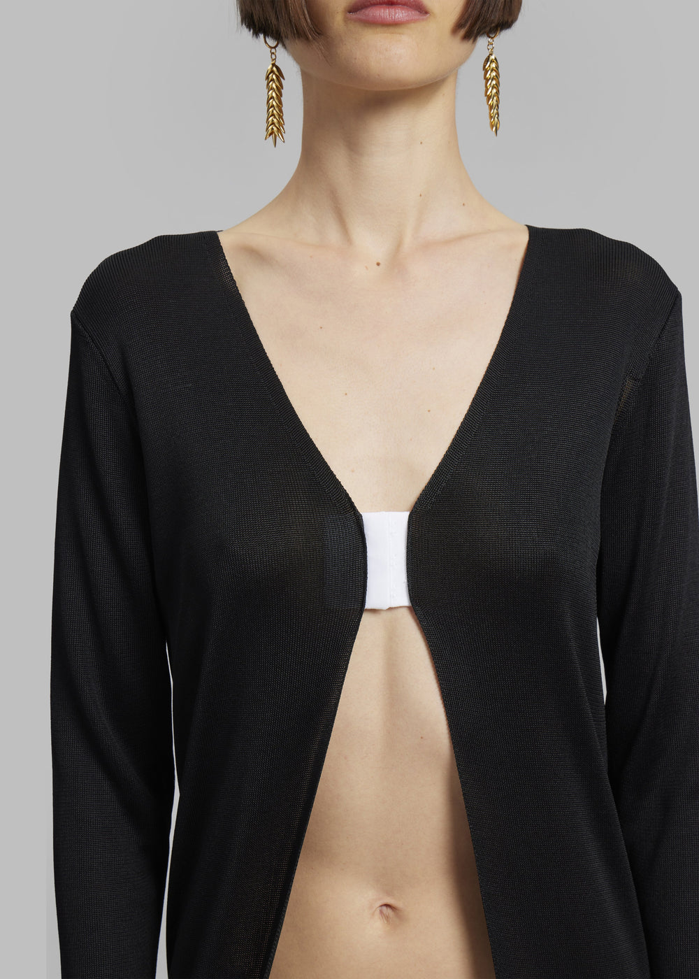 Bevza Long Knitted Cardigan - Black - 1