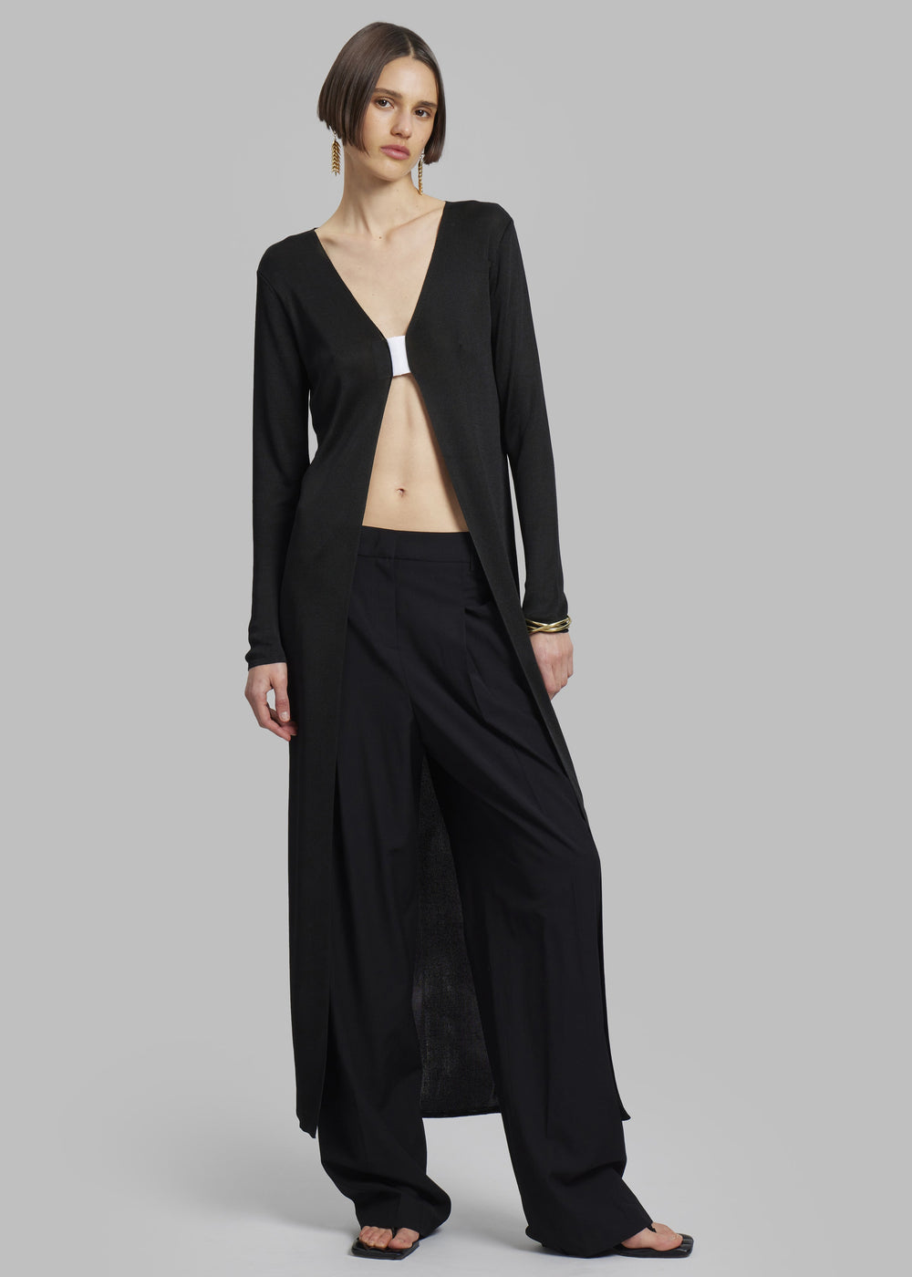 Bevza Long Knitted Cardigan - Black