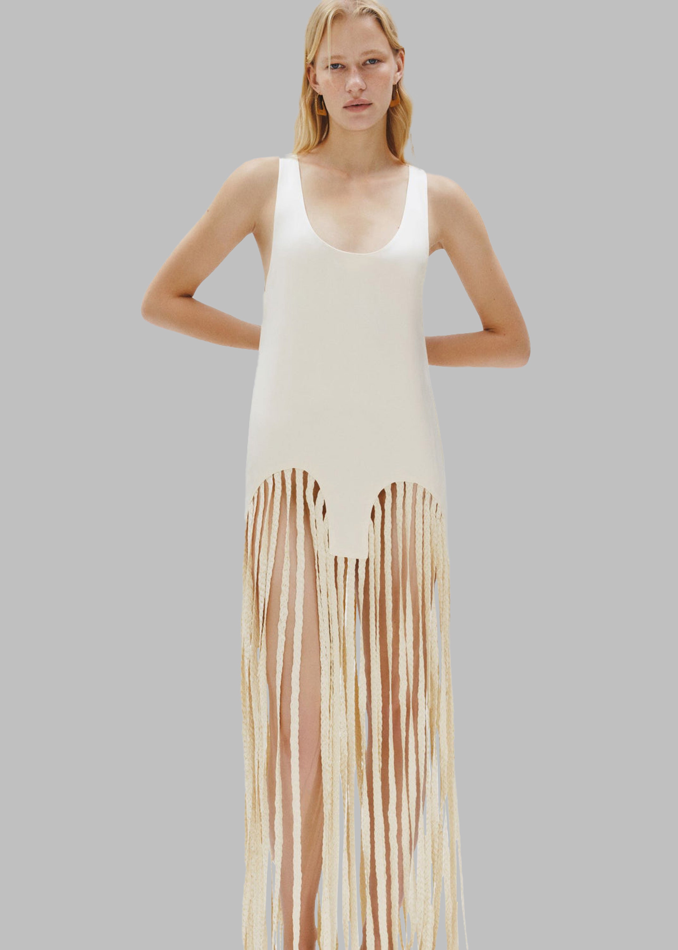Bevza Long Spikelet Dress - Champagne - 3