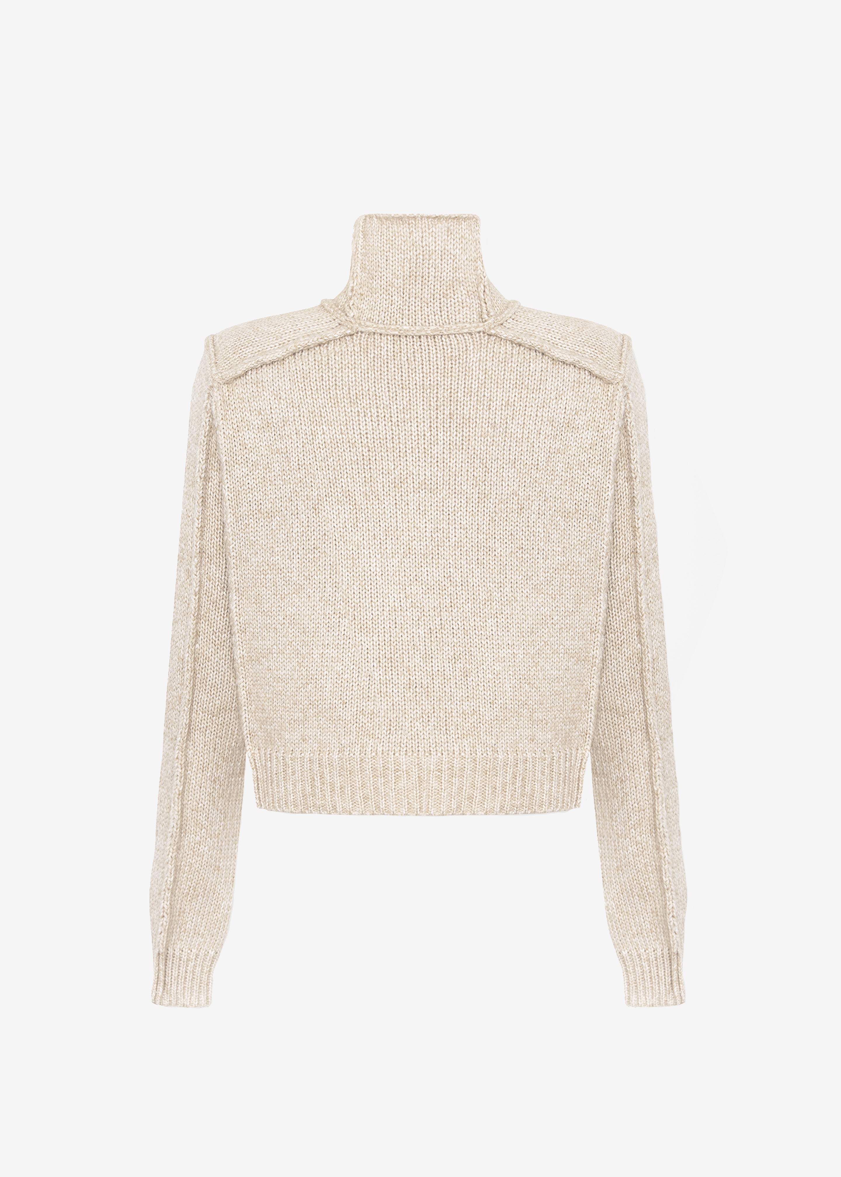 Bevza Square Sweater - Sand Beige - 9