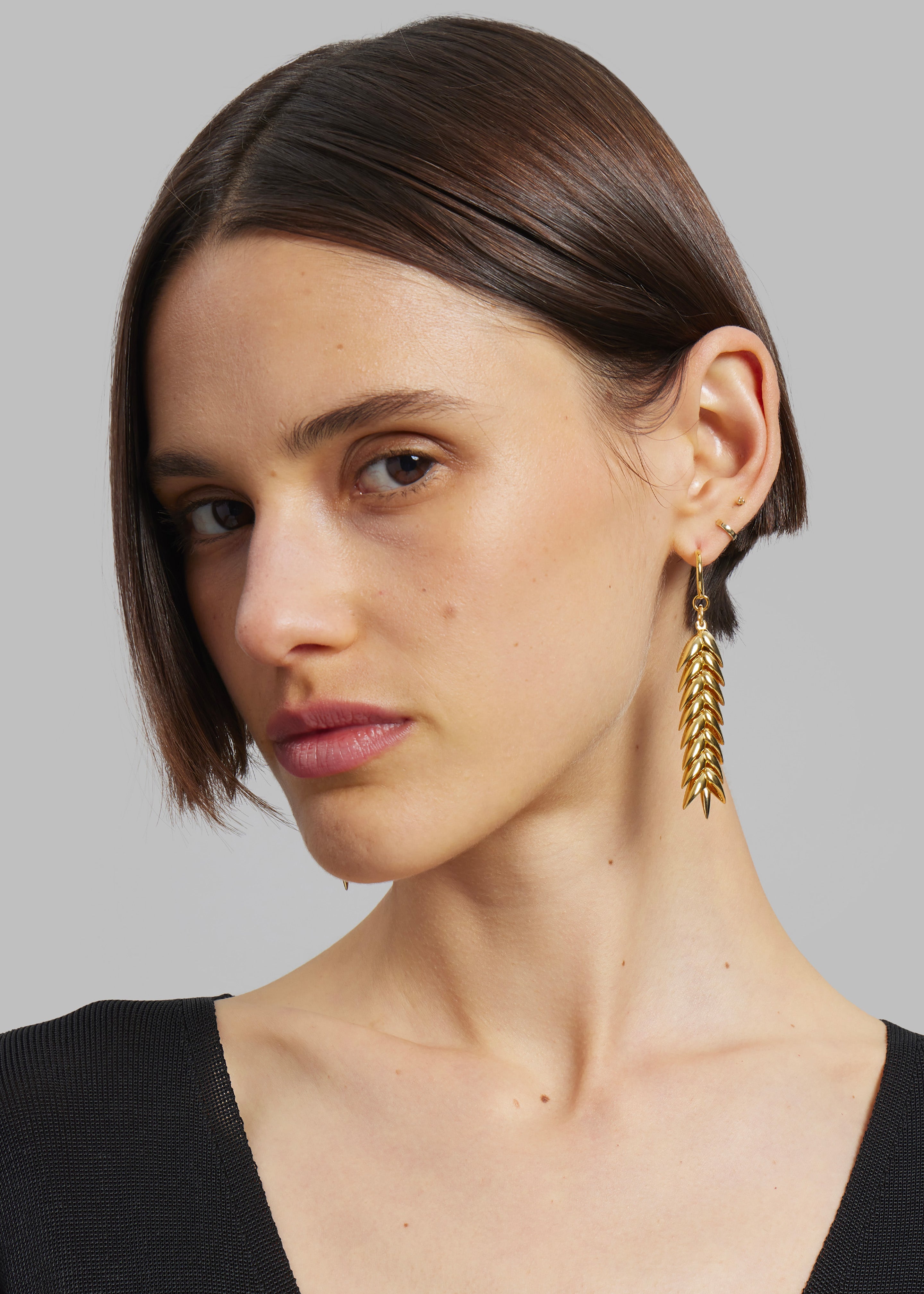 Bevza Spikelet Medium Earrings - Gold - 4