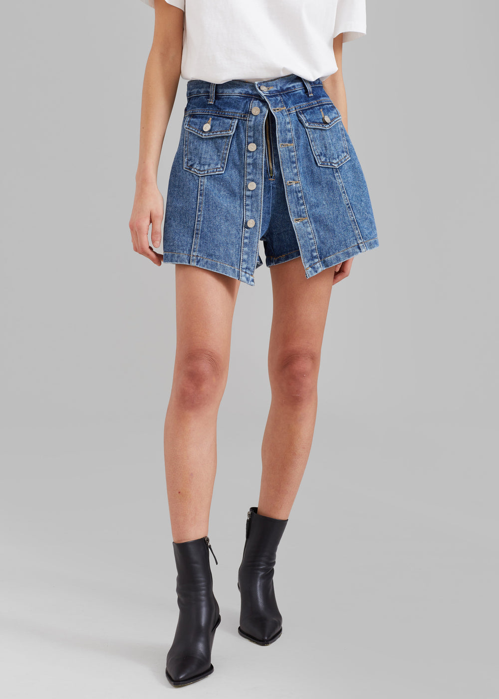 Blades Denim Skort - Medium Wash - 1