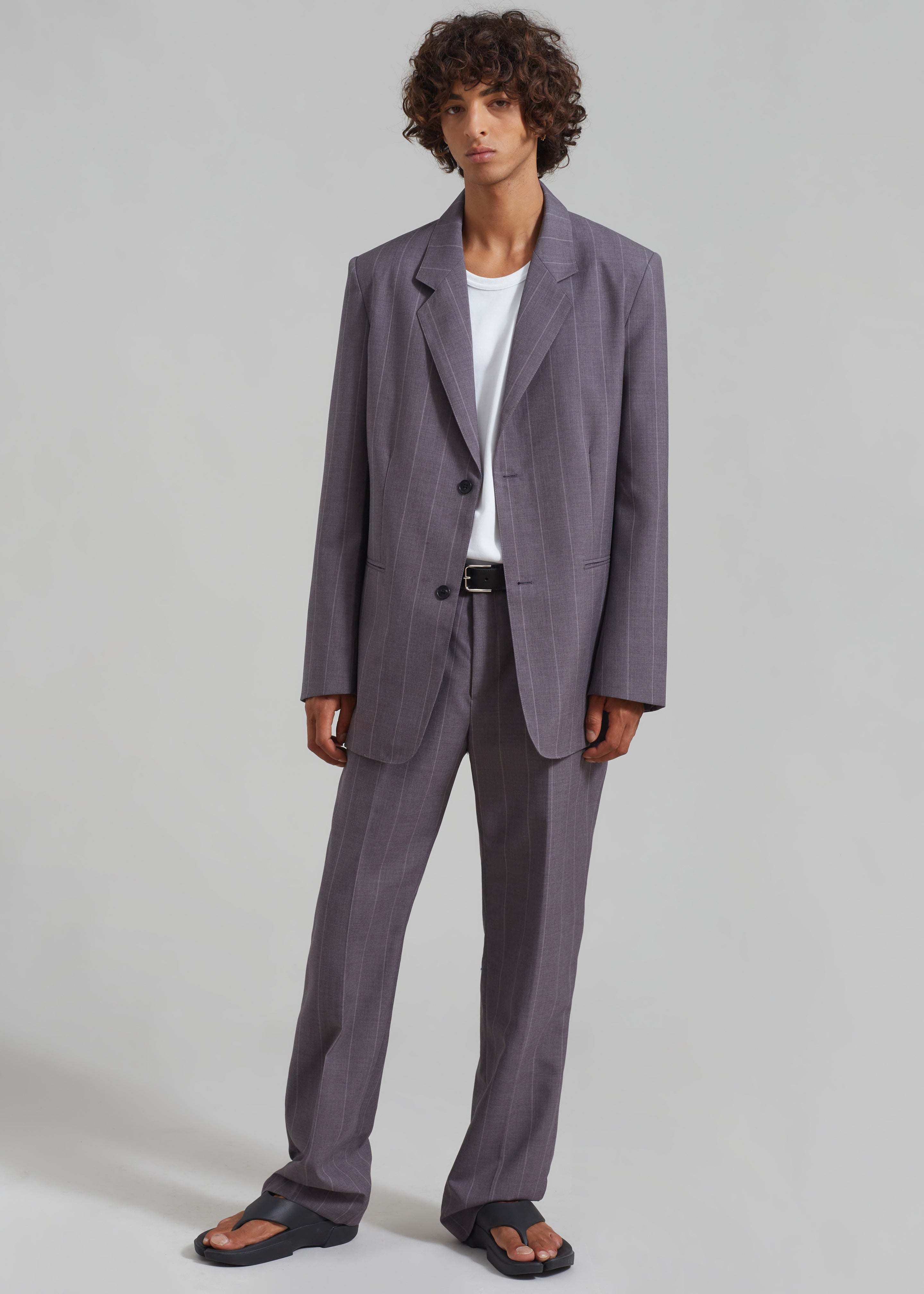 デニム・ジーパン +AMOMENTO+ DRAWSTRING LAYERED PANTSGREY BEIGE AM23SSW01PTGB PEIHOT Low Rise Striped Denim Pants for Women Pull On