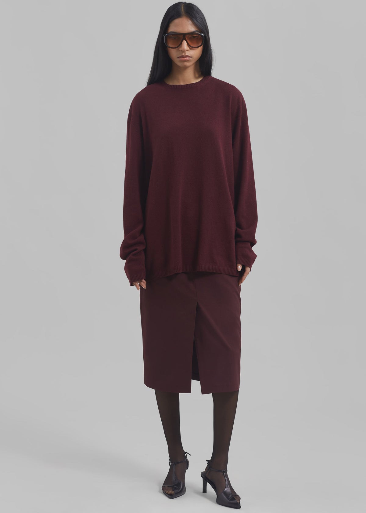 Brooklyn Midi Skirt - Burgundy - 3