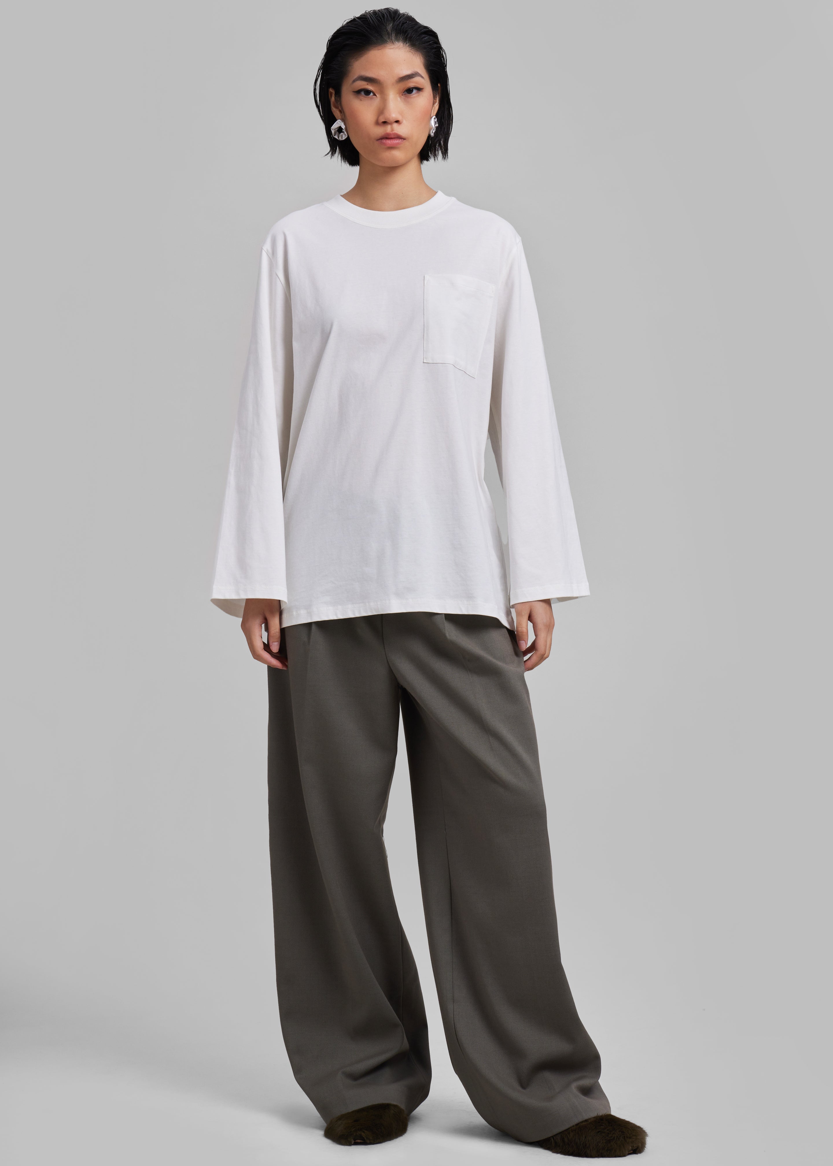By Malene Birger Fayeh Oversized Long Sleeve Shirt - Soft White - 1