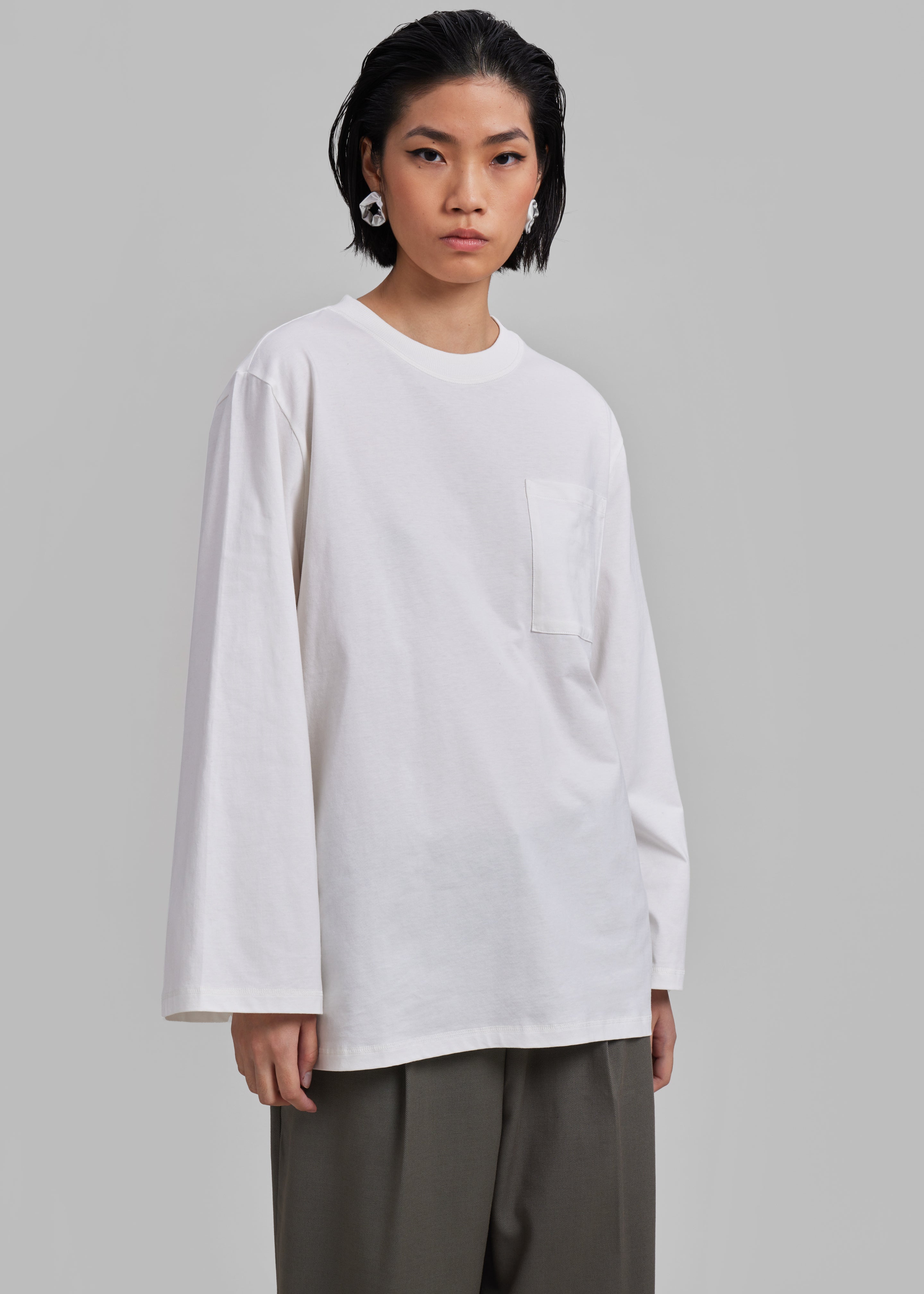By Malene Birger Fayeh Oversized Long Sleeve Shirt - Soft White - 3