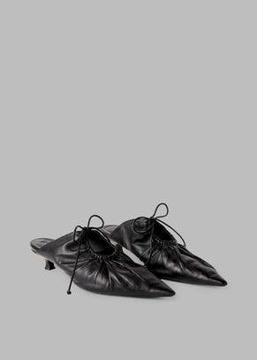 By Malene Birger Masey Leather Mules - Black