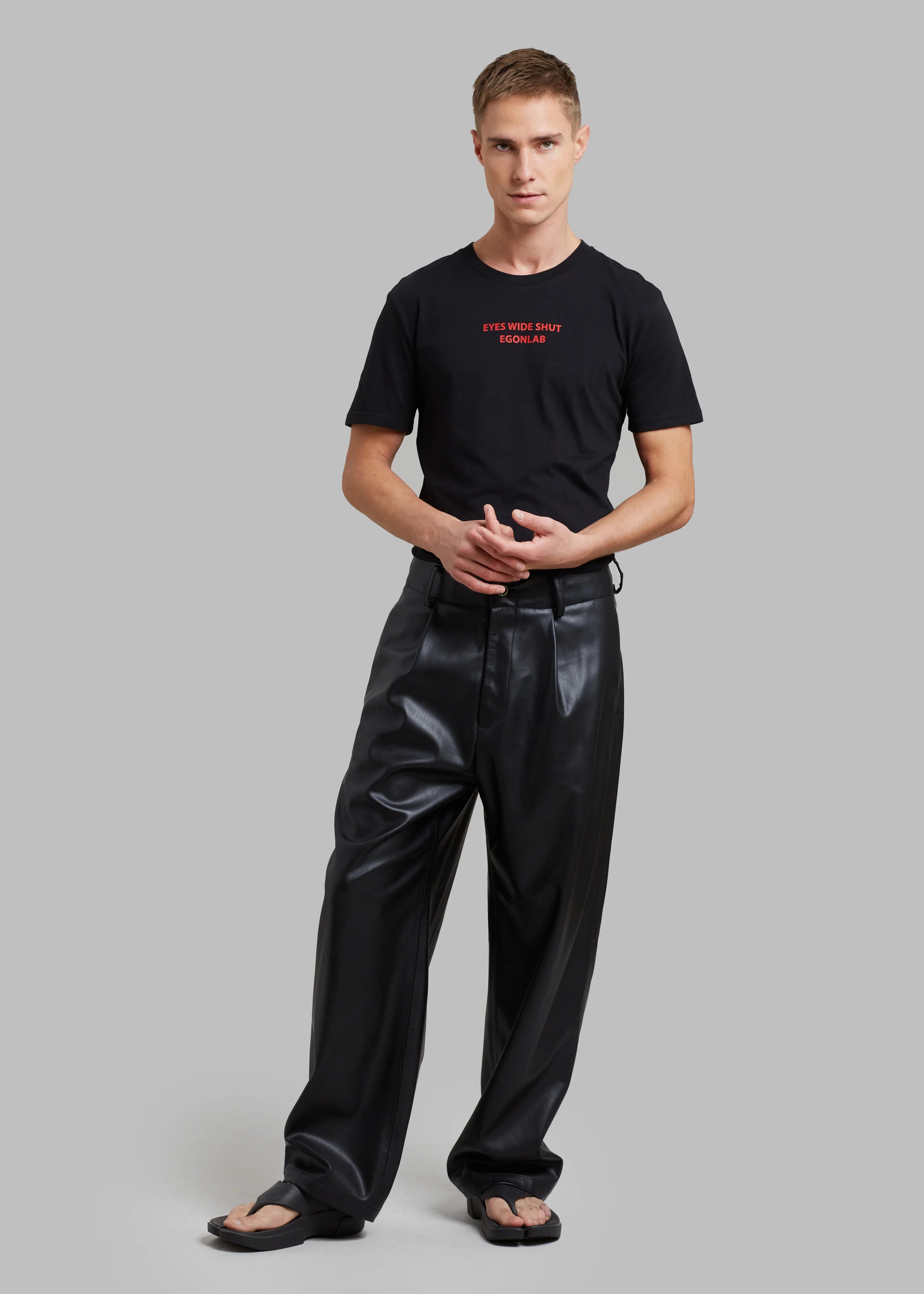 Baker Faux Leather Pants - Black - 1