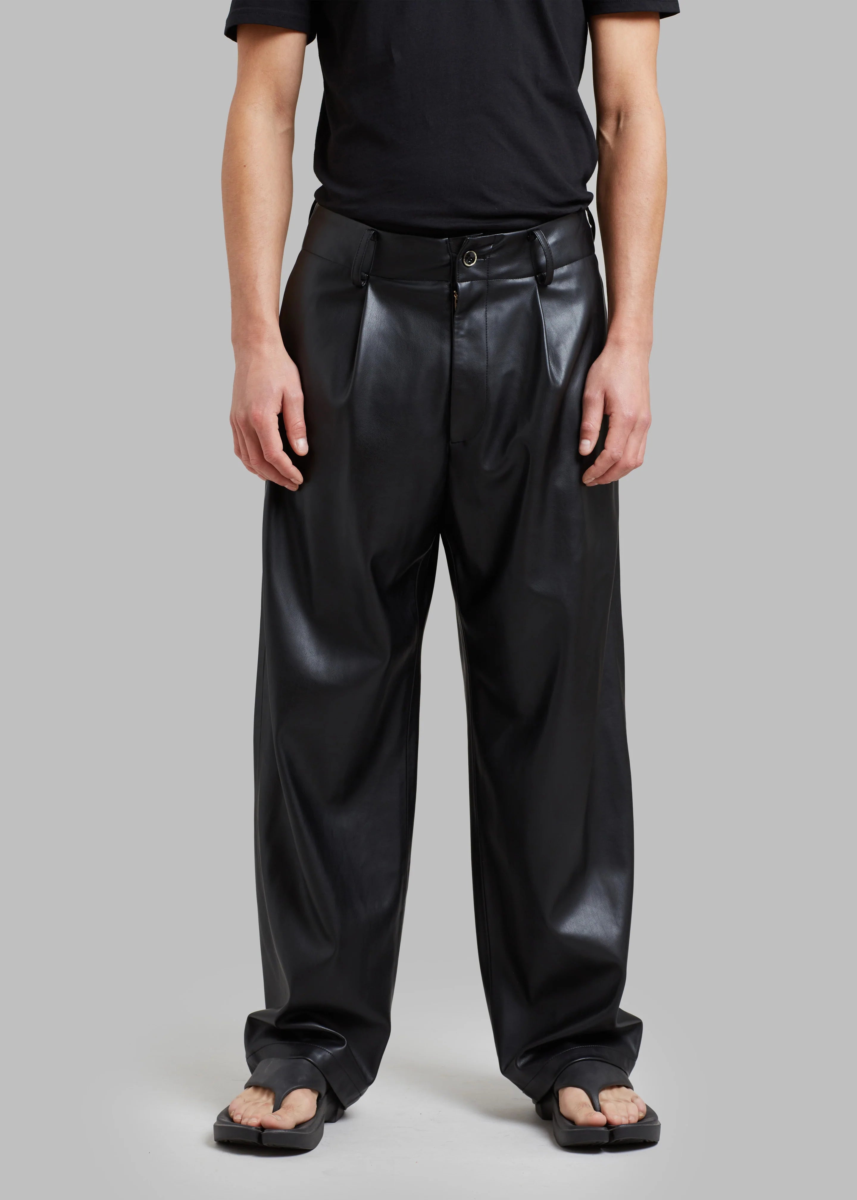 Baker Faux Leather Pants - Black - 2