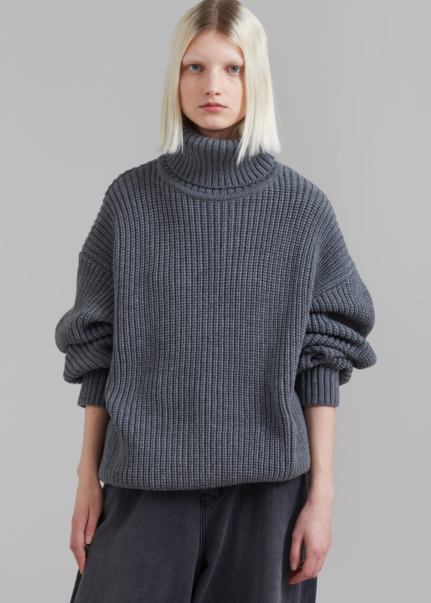 Belfast Turtleneck Sweater - Grey - 1