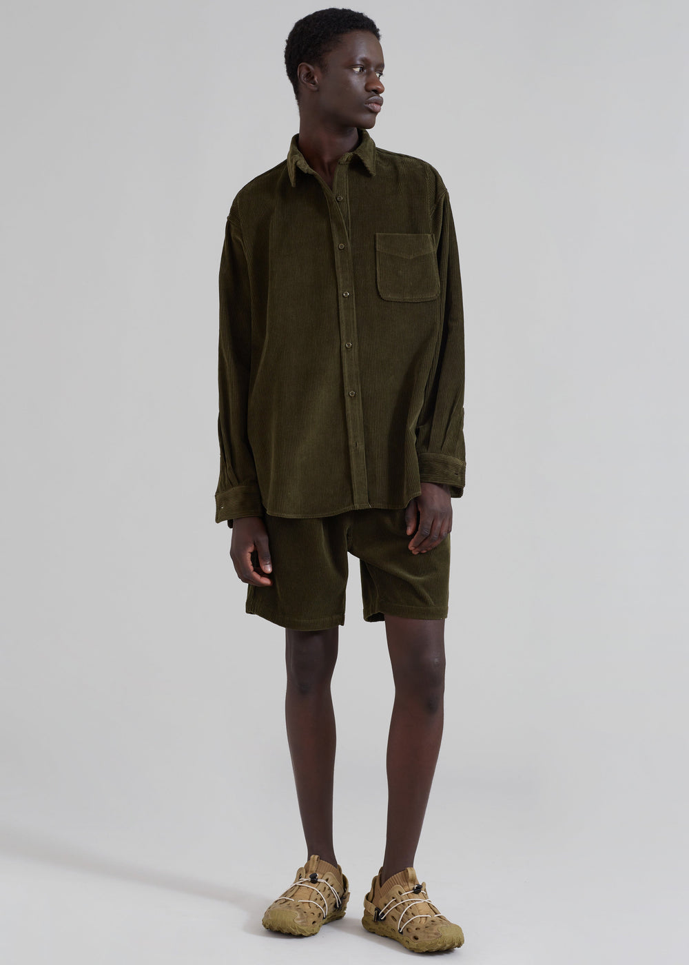 Camden Corduroy Shorts - Olive - 1