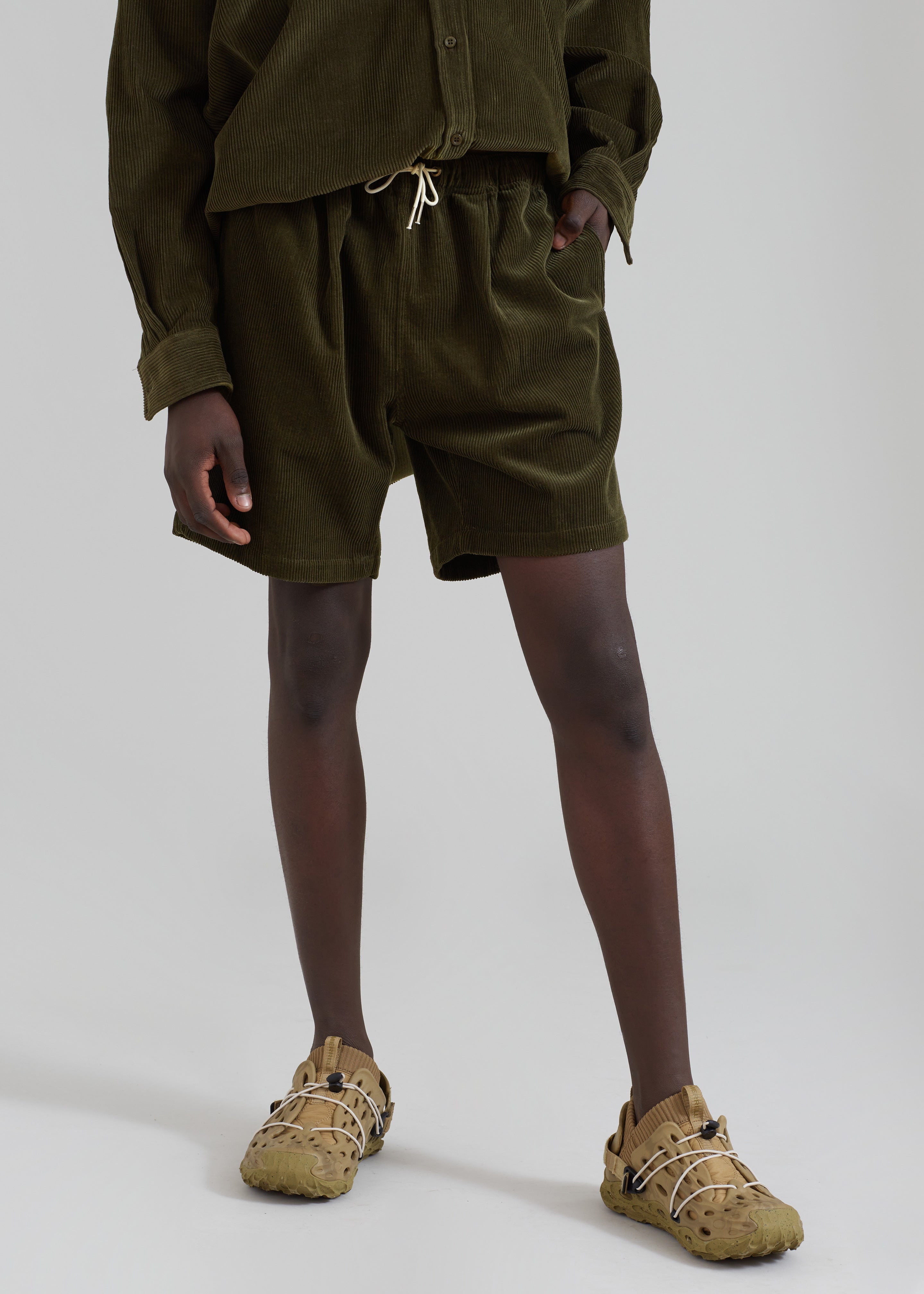 Camden Corduroy Shorts - Olive - 1