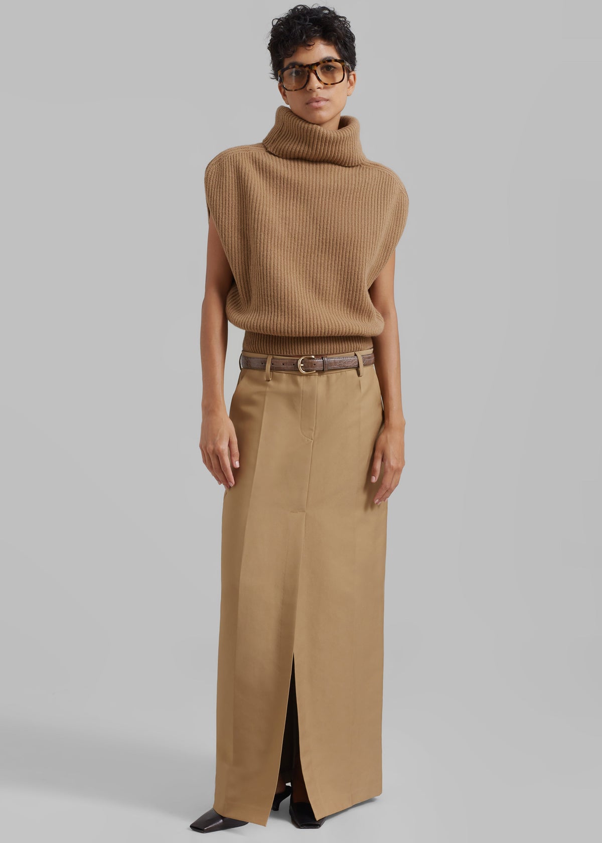 Carley Long Skirt - Camel - 4