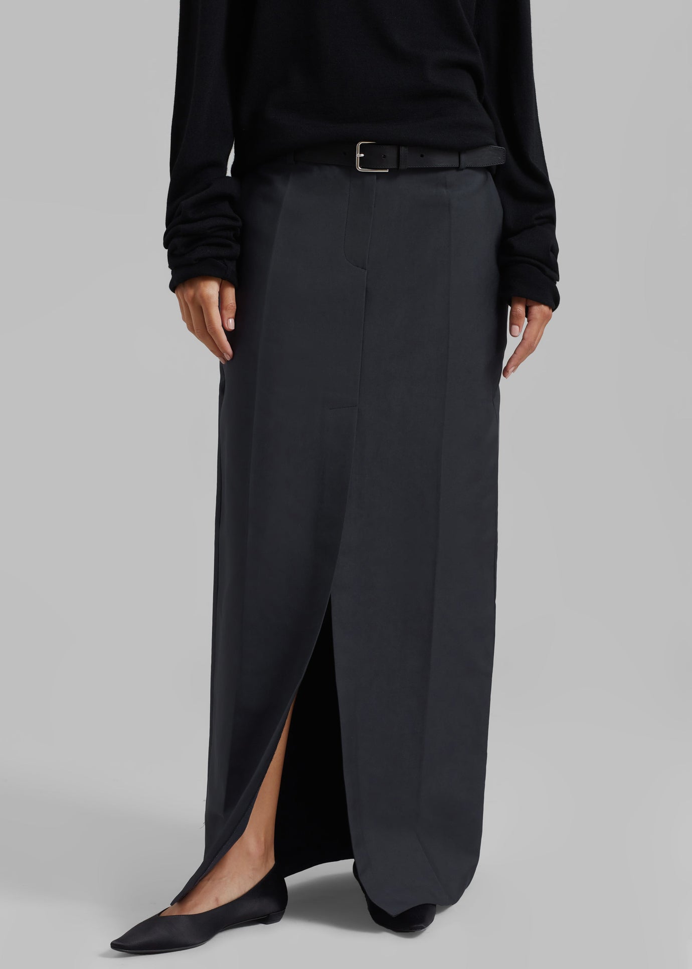 Carley Long Skirt - Charcoal - 1