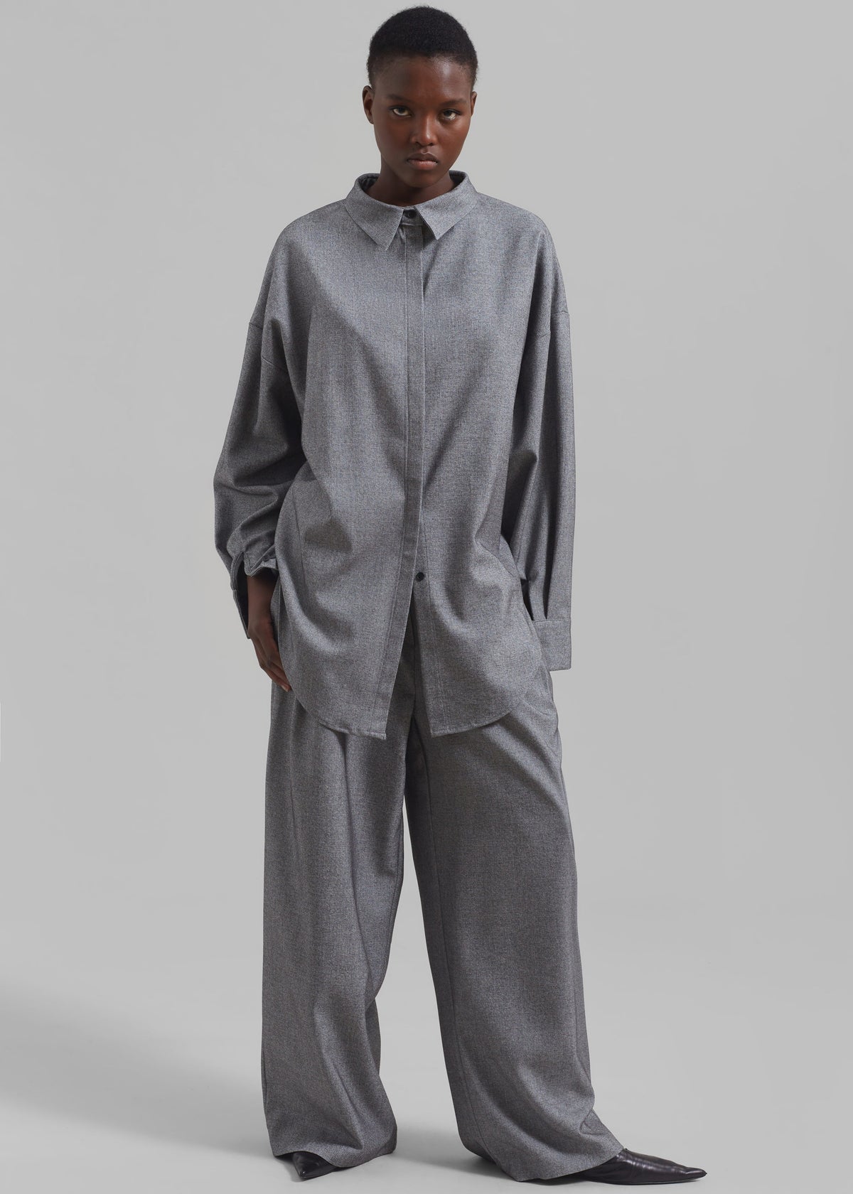 Casey Pleated Trousers - Grey - 8