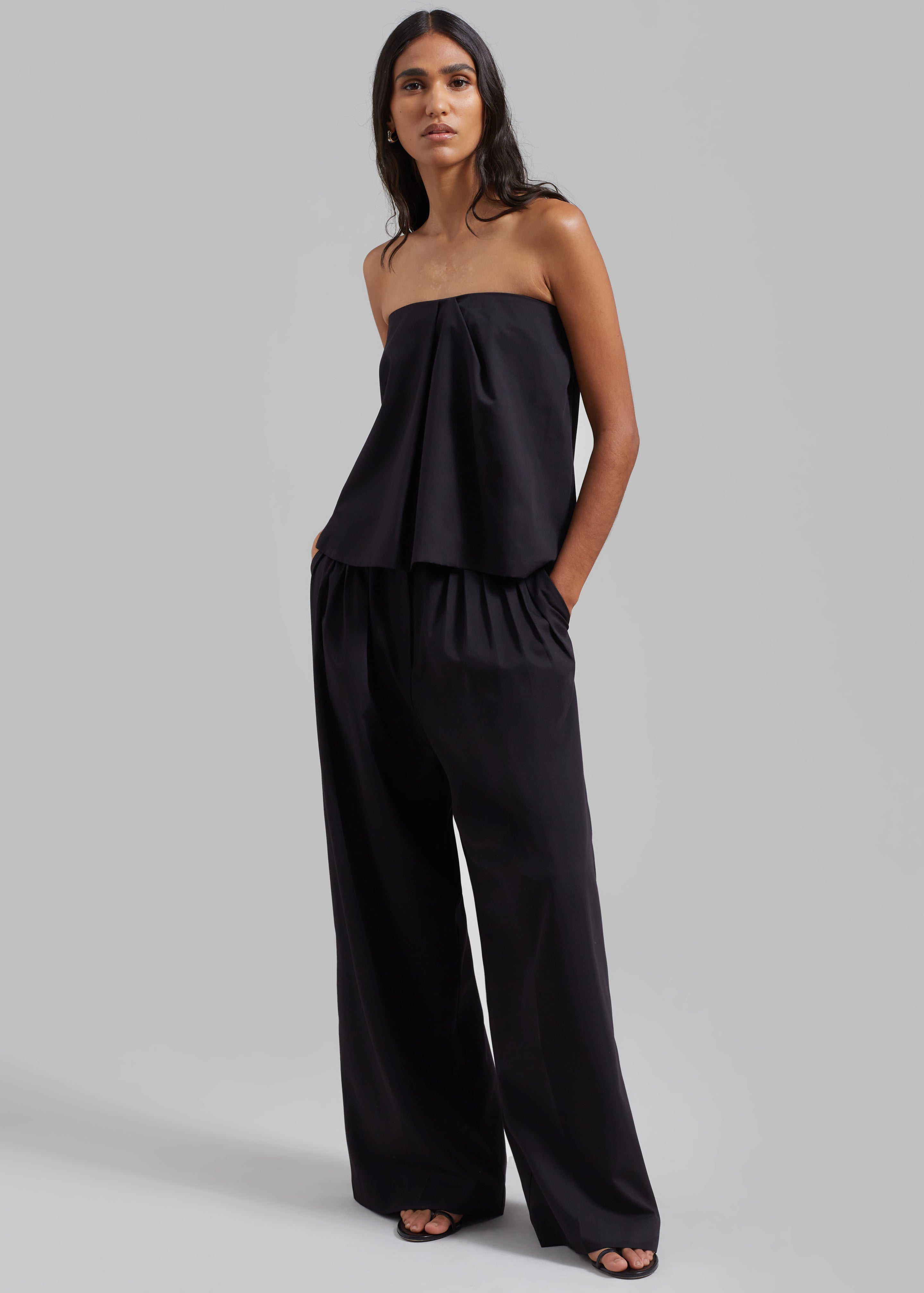 Catalina Pleated Trousers - Black - 3