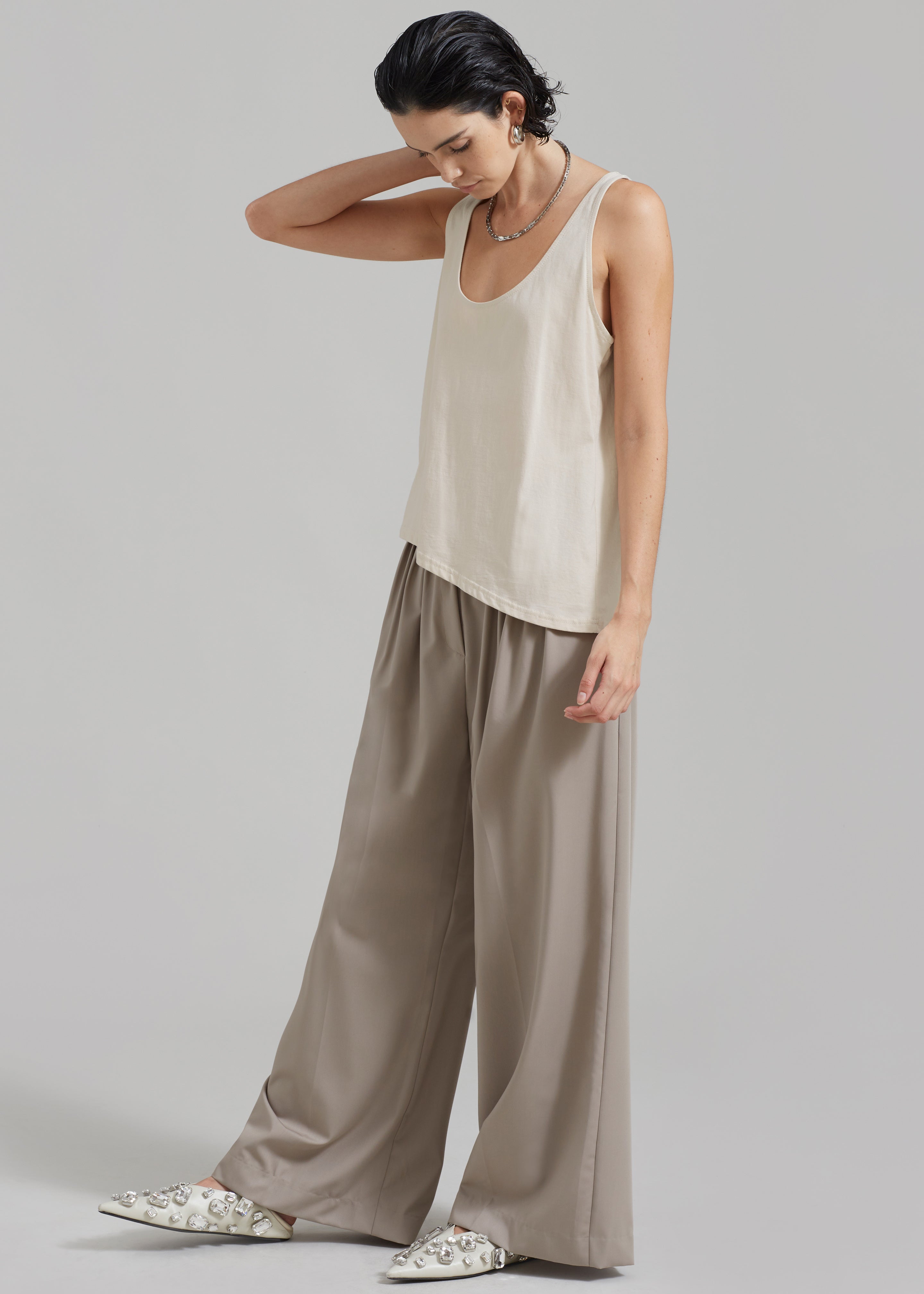 Catalina Pleated Trousers - Grey - 6